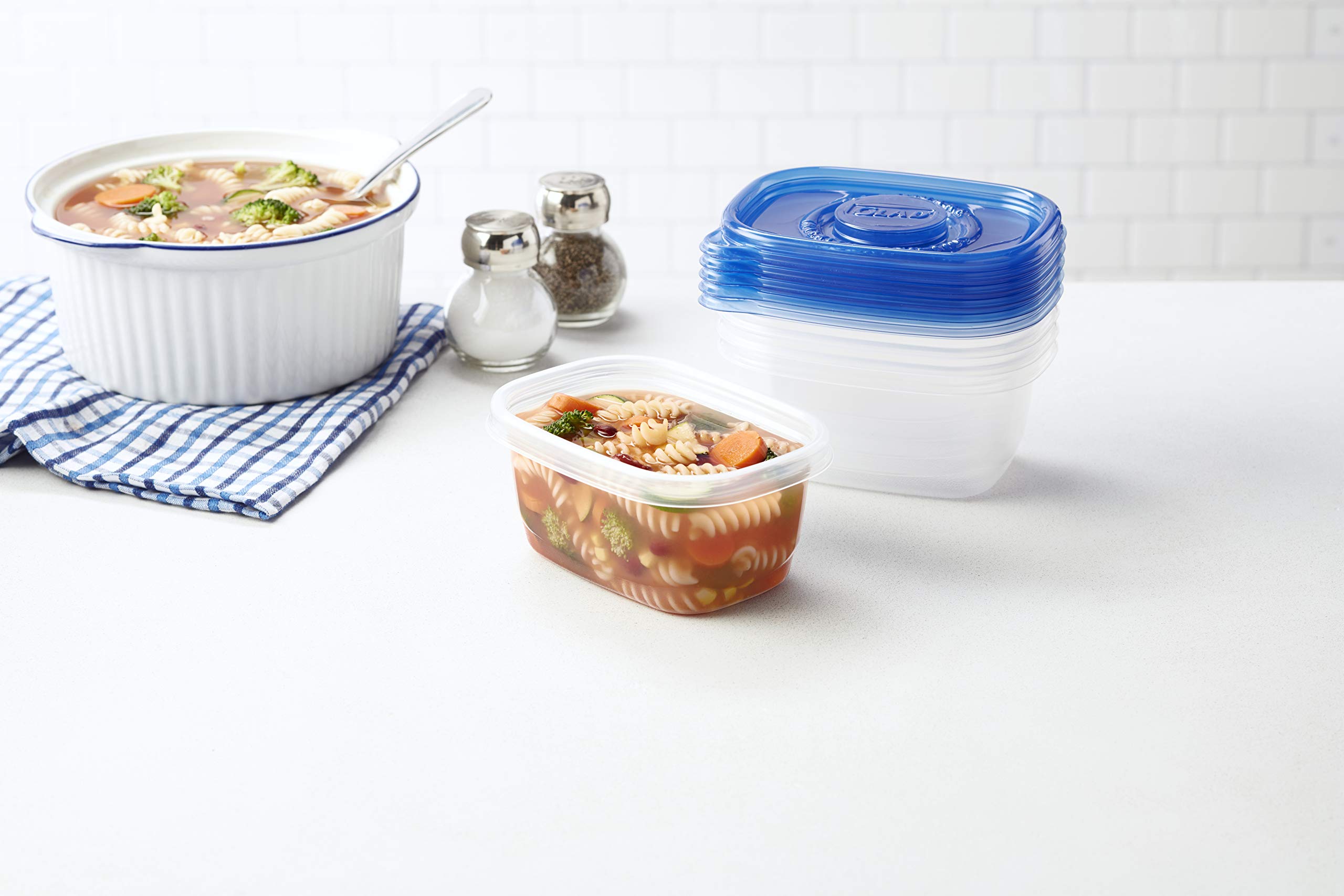 GladWare 24oz Medium Rectangle Food Storage Containers | 5-Piece Set for Soup, Salad & Meal Prep | BPA-Free, Leak-Proof & Microwave Safe | Perfect for Home, Office & Picnics