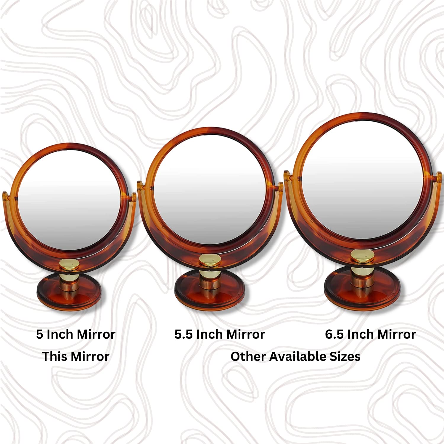 Scarlet Line Professional Round Double-Sided Magnifying Makeup Mirror with Stand - 1X/10X Magnification Vanity Mirror for Men & Women, Framed Tabletop Dressing Mirror - Perfect for Makeup Application, Skincare Routine & Grooming