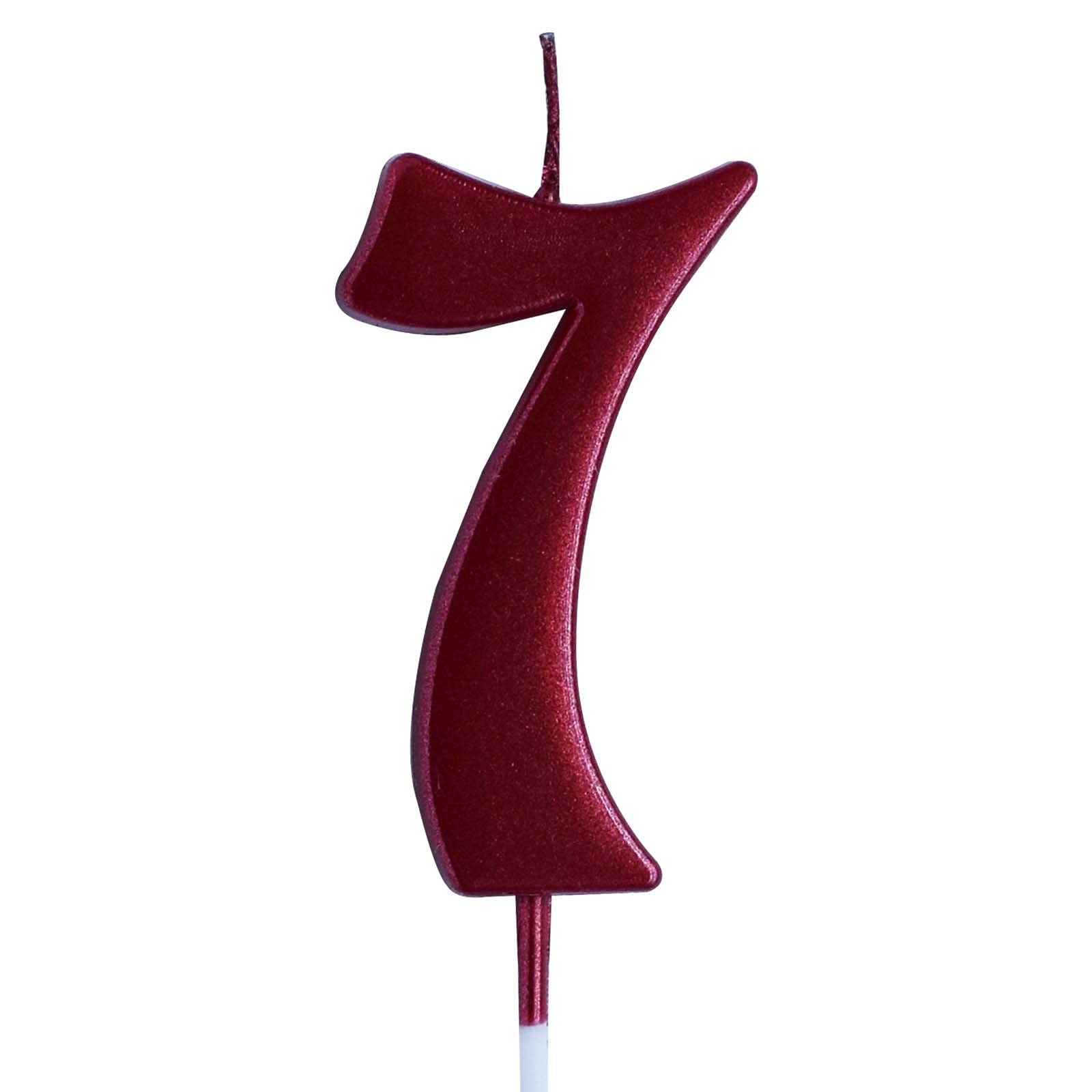 Red Number 7 Birthday Candle - 7th Birthday Cake Topper for Boys & Girls - Party Decorations & Supplies - Perfect for Birthday Cakes, Cupcakes and Celebration Parties