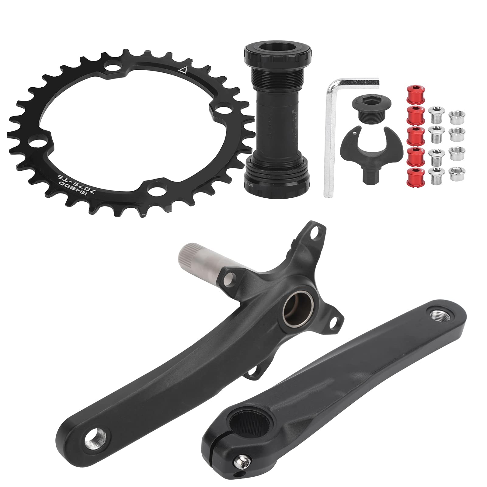 Shanrya 170mm Bicycle Crankset - Compatible with Double Disc & Single Disc - Durable & Lightweight for Road Bikes & Mountain Bikes - Perfect for Cycling Enthusiasts & Commuters