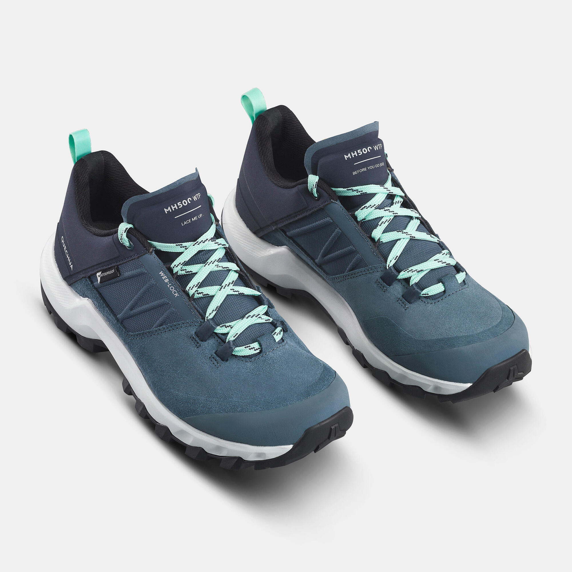 Quechua Women's MH500 Waterproof Hiking Shoes - Lightweight & Durable Outdoor Footwear for Trail Walking, Camping & Mountain Adventures