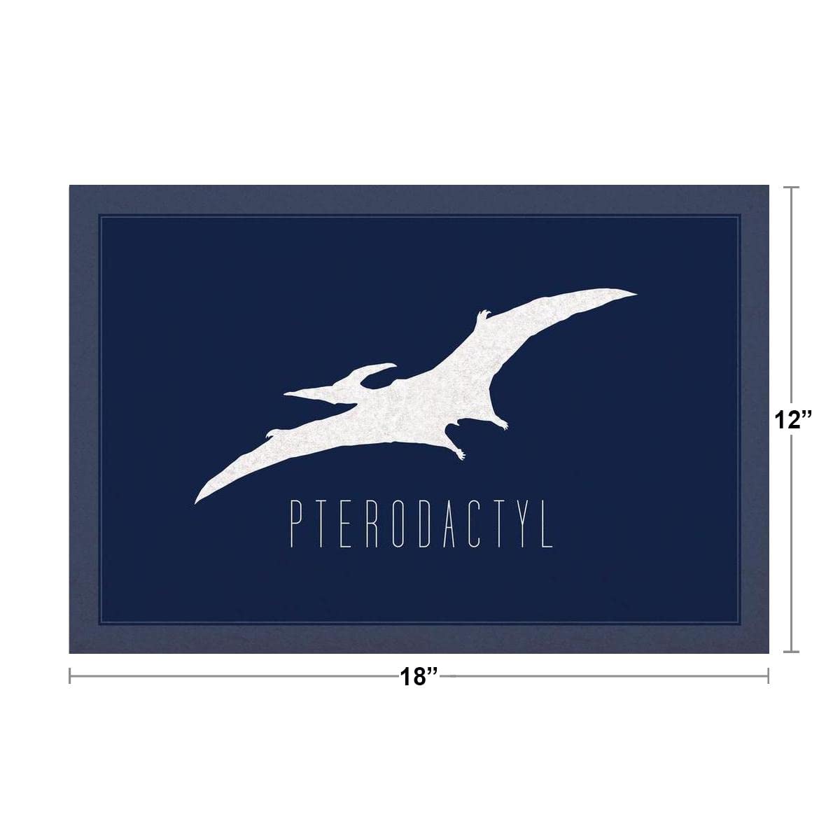 Blue Pterodactyl Dinosaur Wall Art Print - 18x12 Inch Kids Room Decor, Dino Bedroom Poster, Cool Dinosaur Wall Decor for Boys & Girls - Perfect for Nursery, Playroom or Classroom Wall Decoration