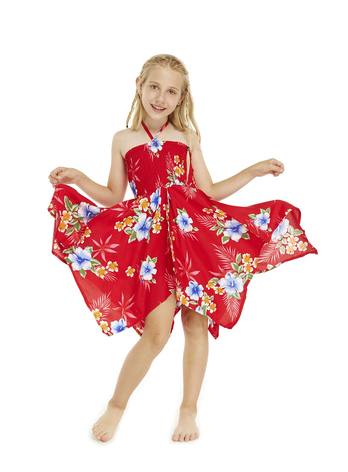 Hawaiian Luau Matching Outfits for Boy and Girl Siblings - Tropical Hibiscus Print Gypsy Costumes | Perfect for Family Beach Vacations, Luau Parties & Summer Photoshoots