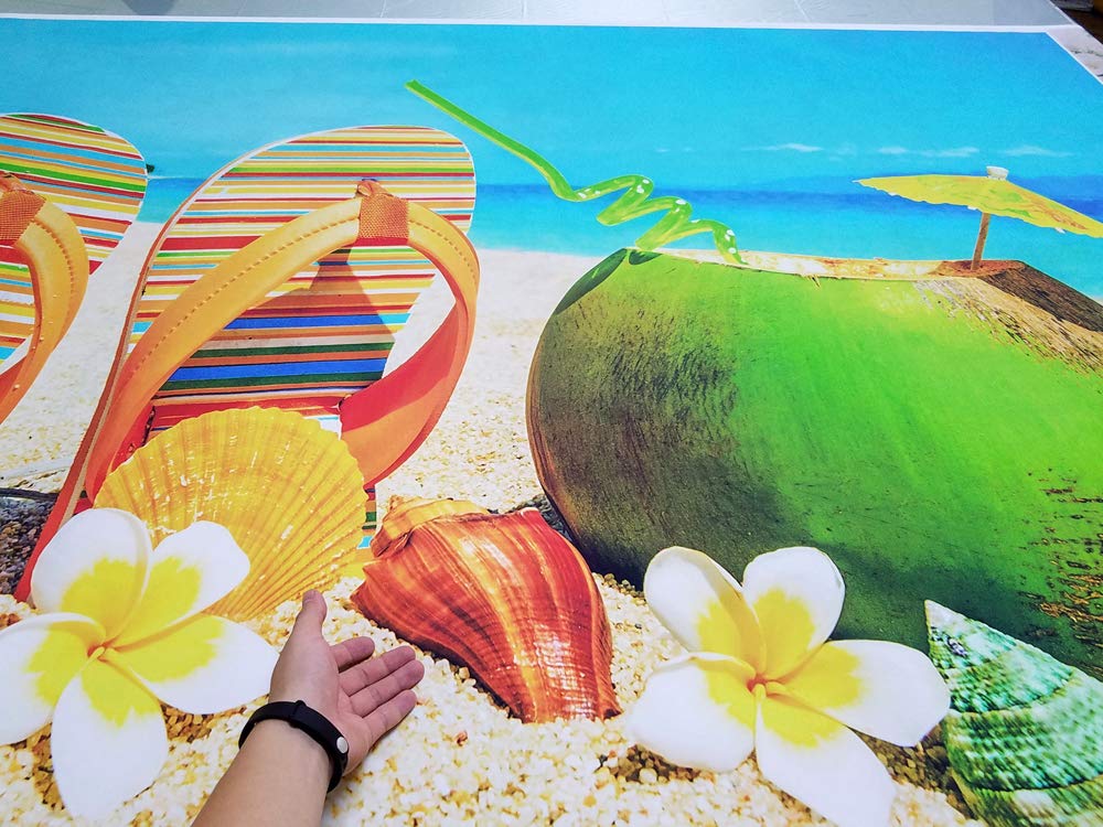 Summer Themed Baby Photography Backdrop - Tropical Beach Birthday Party Decor, Photobooth Background, Baby Shower Props & Table Decoration (FT-6233) - Perfect for Kids' Parties, Newborn Photos & Tropical Themed Events