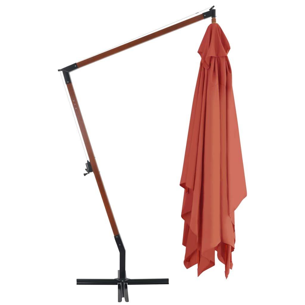 Premium 10ft Cantilever Umbrella with Solid Wood Pole - Heavy Duty Outdoor Patio Umbrella for Garden, Deck, Poolside & Beach - 157.5