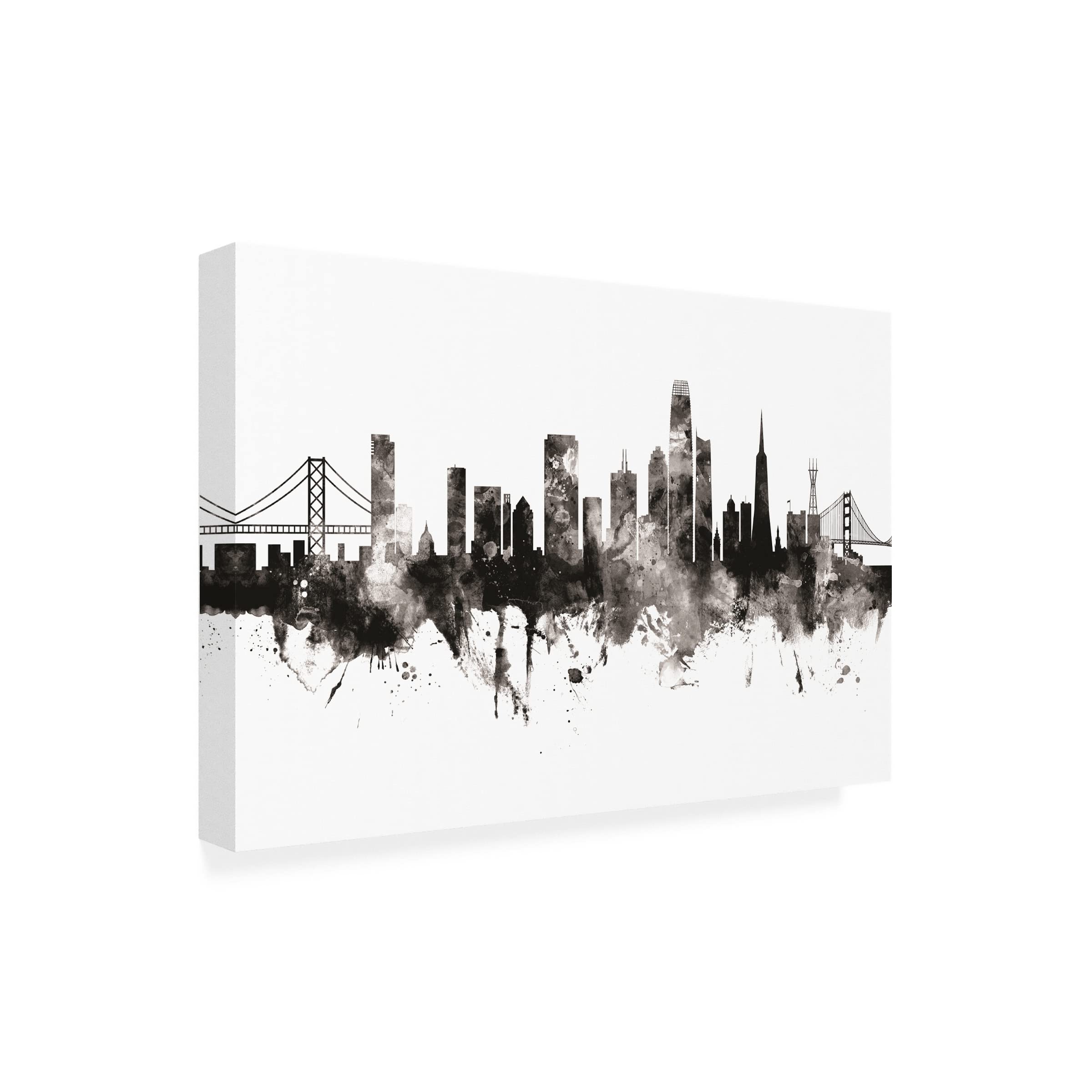 Michael Tompsett 'San Francisco California Skyline' Canvas Wall Art Print - Modern Cityscape Painting for Living Room, Office & Home Decor