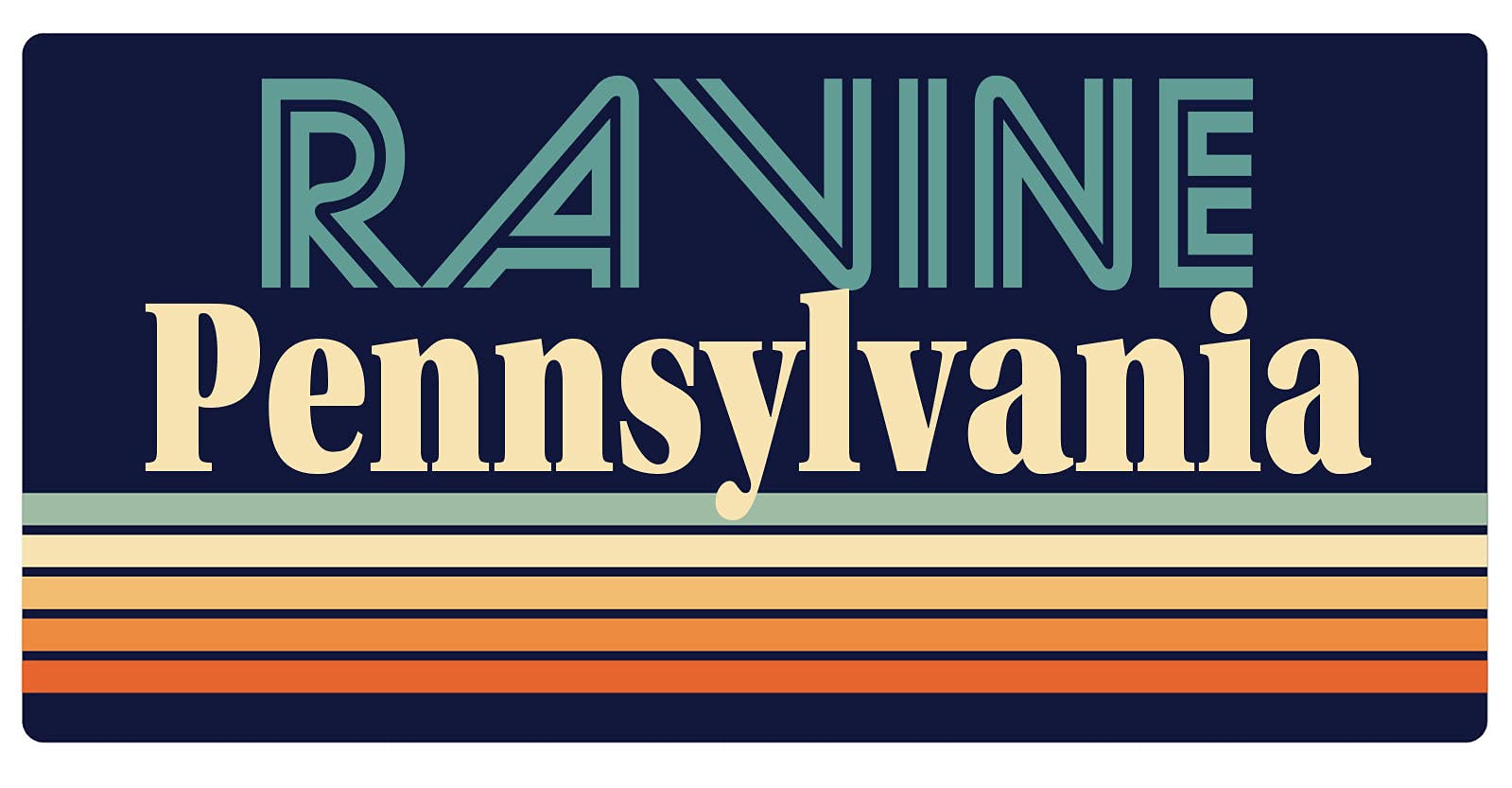 Ravine Pennsylvania 5 x 2.5-Inch Retro Fridge Magnet - Vintage Style Decorative Magnet for Refrigerator, Office, Home & Gifts