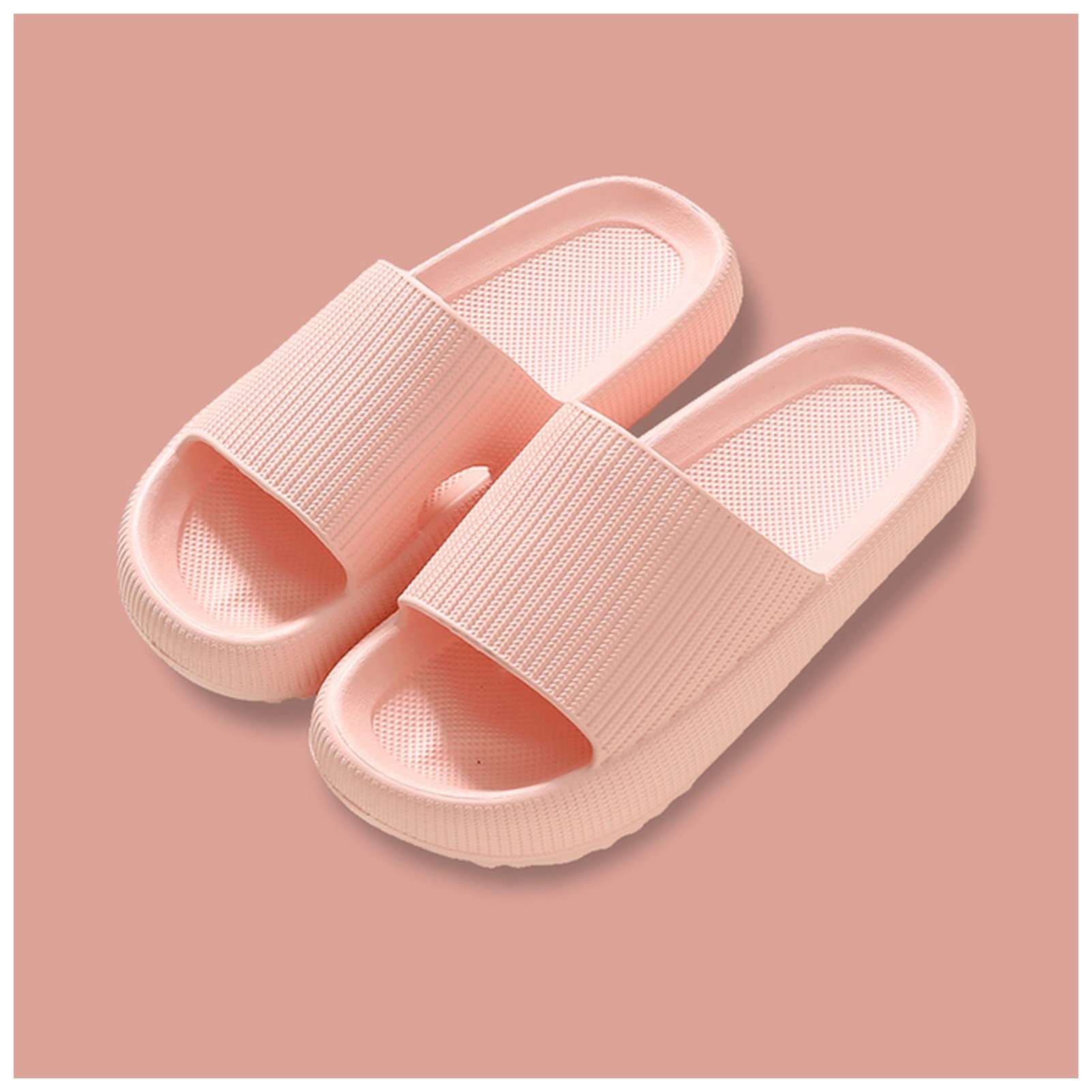 Xiaopangtech Women's Thick Platform Slippers - Soft Eva Sole Slide Sandals for Indoor, Bathroom & Beach - Anti-Slip Summer Slippers for Women & Ladies (Pink, Size 36-37/240mm) - Perfect for Home, Spa, Poolside & Vacation Use