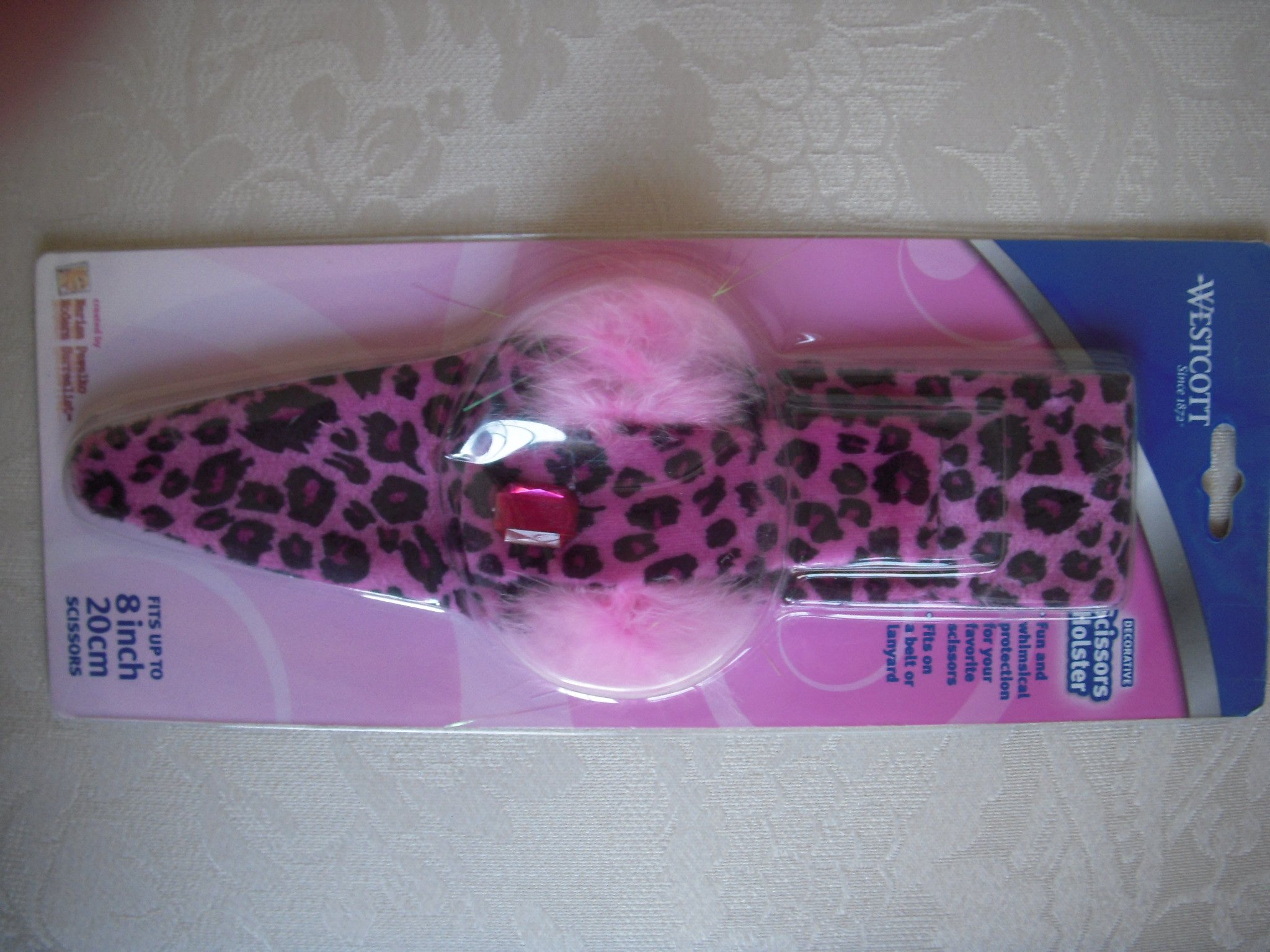 Pink Leopard Print Scissors Holster - Fashionable and Functional Scissor Holder for Crafting, Sewing, and Office Use