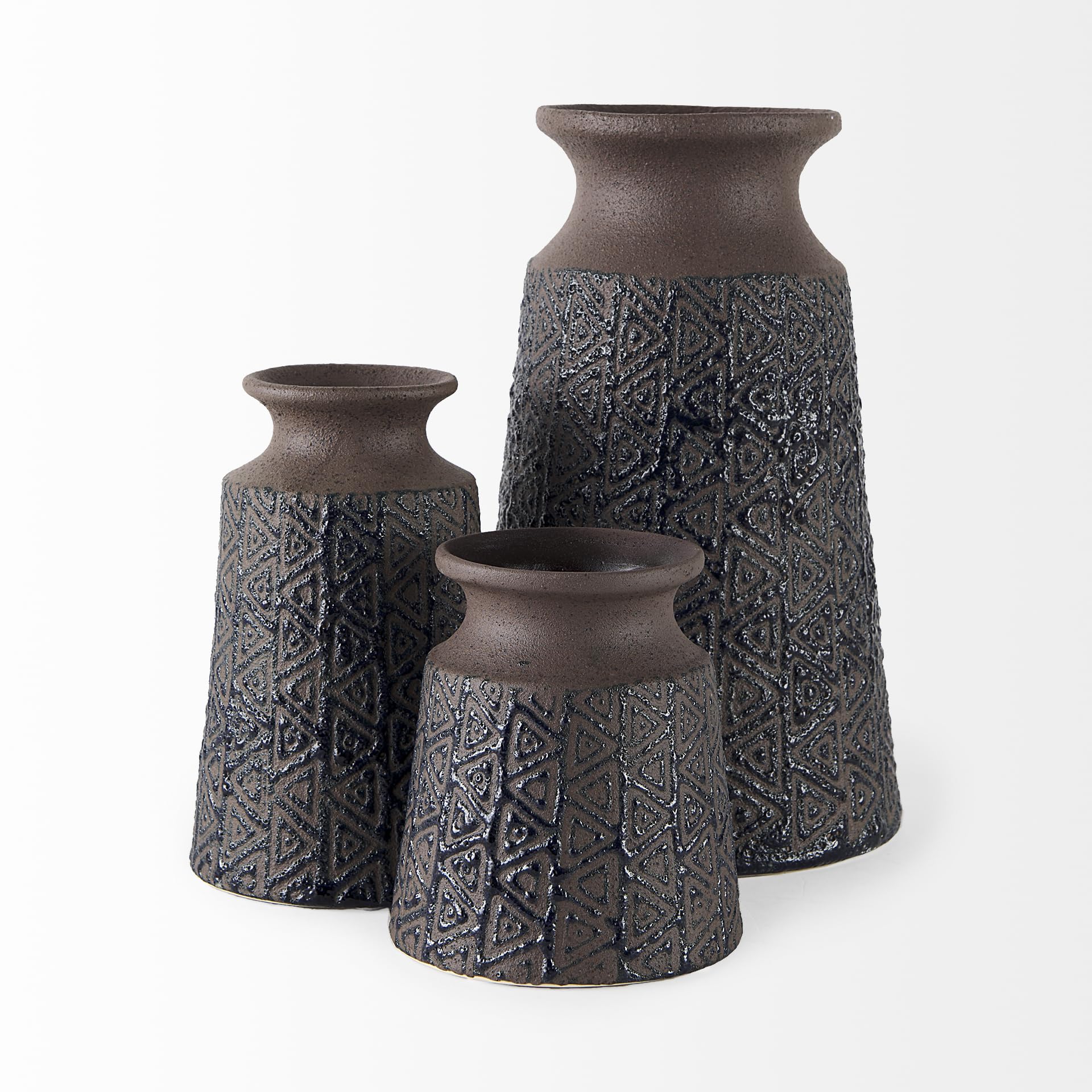 Mercana 68015 Handcrafted Blue and Brown Ceramic Vases - Elegant Home Decor for Living Room, Dining Table, or Wedding Centerpieces