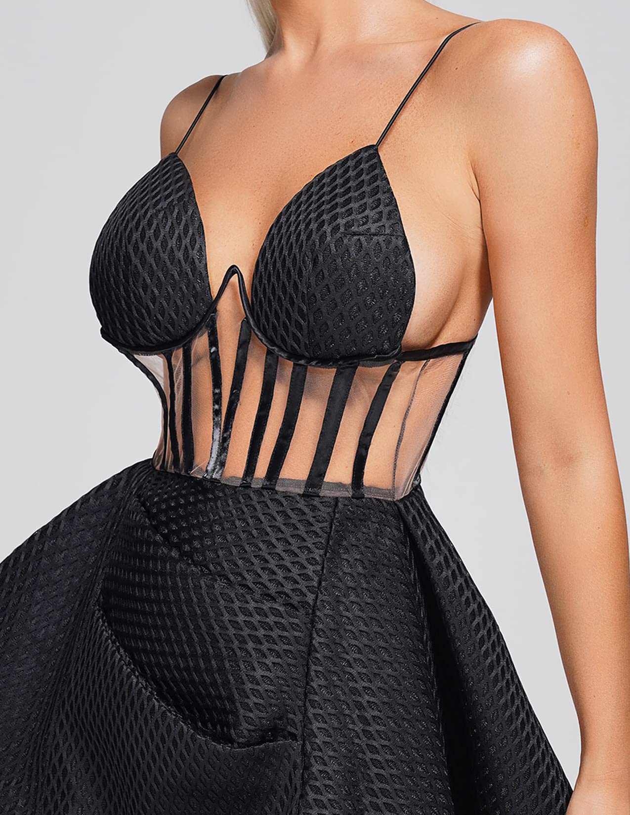 BELLA BARNETT Sexy Corset Mini Dress - Black Off Shoulder Cocktail Party Dress for Women | Elegant Bodycon Clubwear for Night Out, Date Night & Special Occasions