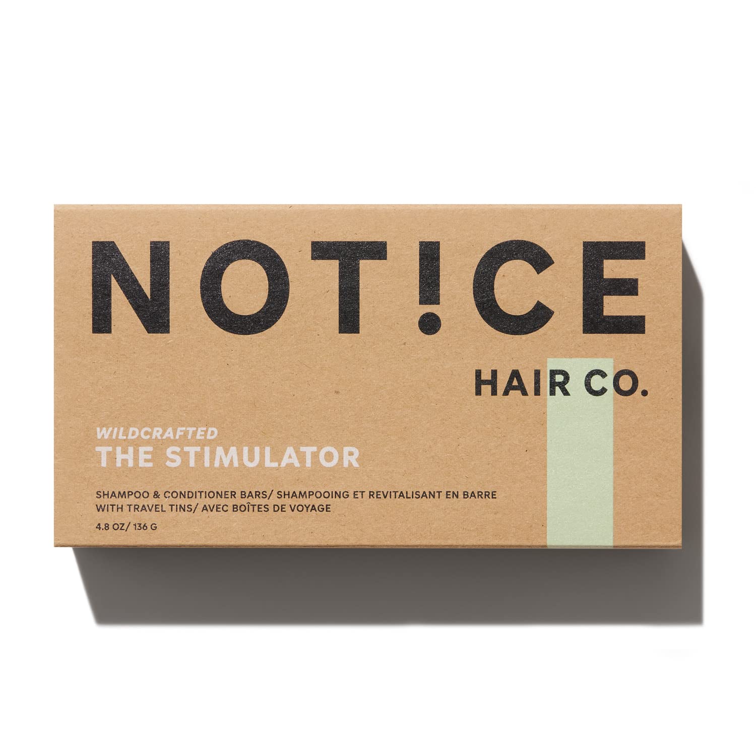 NOT!CE Hair Co. Stimulating Shampoo & Conditioner Bar Travel Set for Thickening - Volumizing Hair Care for Oily & Fine Hair - Perfect for Travel, Gym & Eco-Friendly Lifestyle