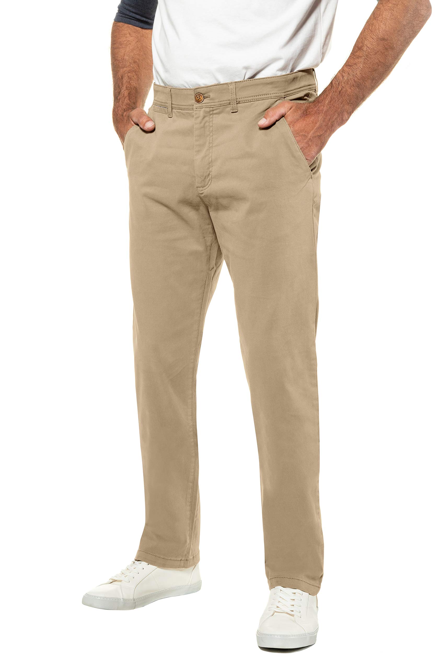 JP 1880 Men's Big & Tall Plus Size Stretch Chino Pants (Size L-8XL, Regular Fit) - Comfortable Office & Casual Wear for Everyday Use