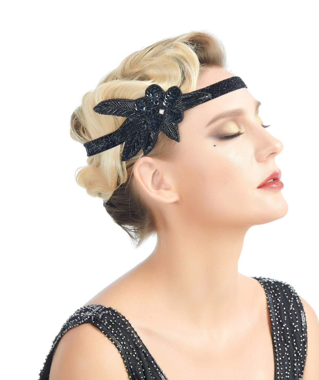 Vintage 1920s Flapper Headband for Women - Roaring 20s Great Gatsby Inspired Headpiece - Perfect for Costume Parties, Themed Events & Retro Fashion