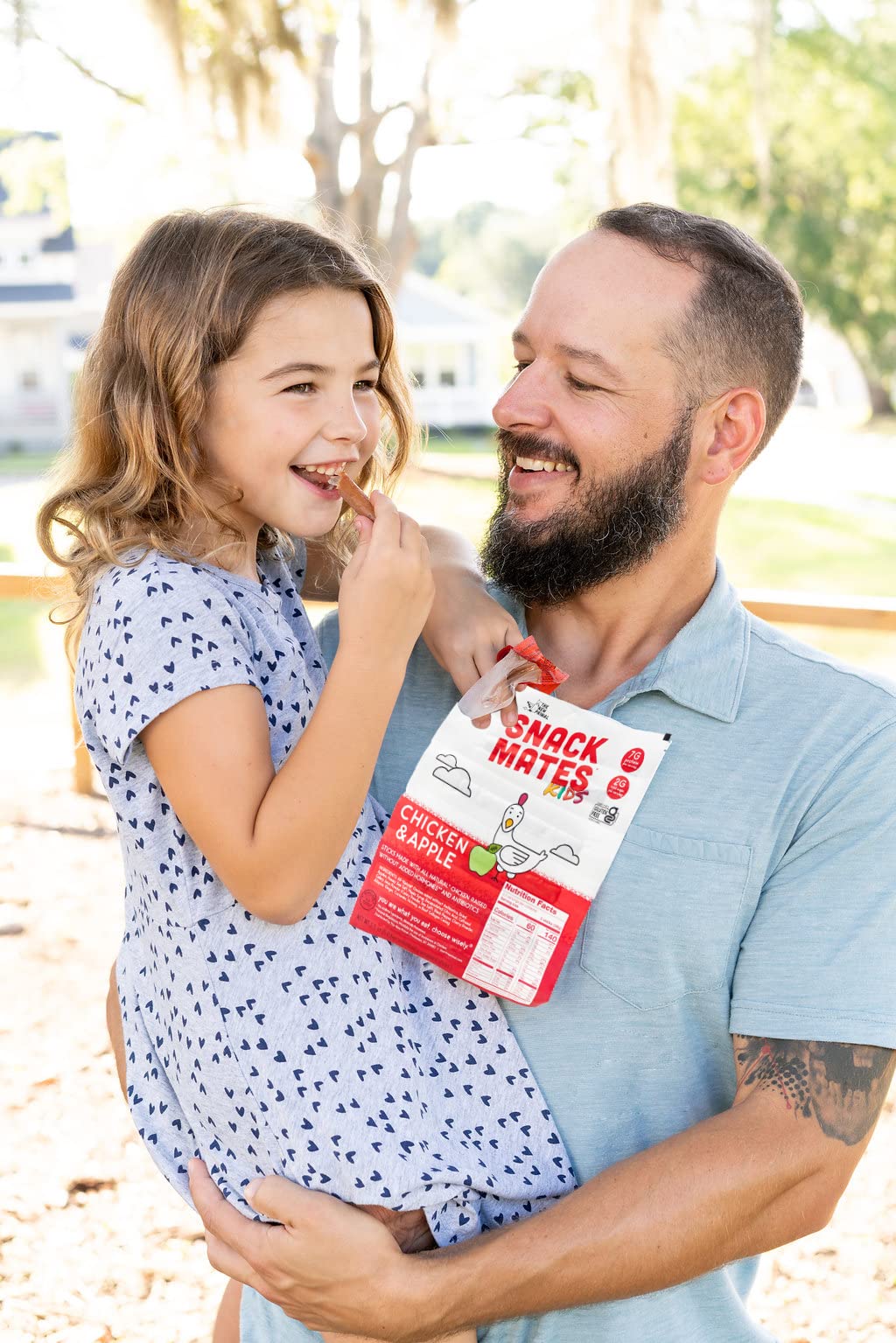 New Primal Snack Mates Chicken & Apple Sticks - Gluten Free, High Protein Healthy Snacks for Kids - 7g Protein, 60 Calories per Stick - Paleo, Keto Friendly Jerky - 40 Pack - Perfect for School Lunches, Hiking & On-the-Go Snacking
