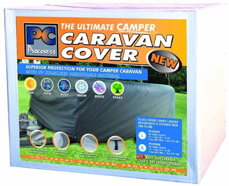 Best Caravan Cover for Large Campers - Fits 10.5 to 12.5 ft Length & 88 in Width - Heavy Duty Weather Protection for RV, Travel Trailer & Motorhome Storage
