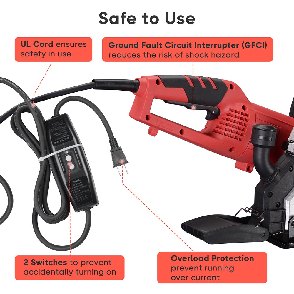 13 3/4 Inch 15A Heavy Duty Circular Saw - Professional Concrete, Tile & Cement Cutting Power Tool for Construction, Masonry & DIY Projects