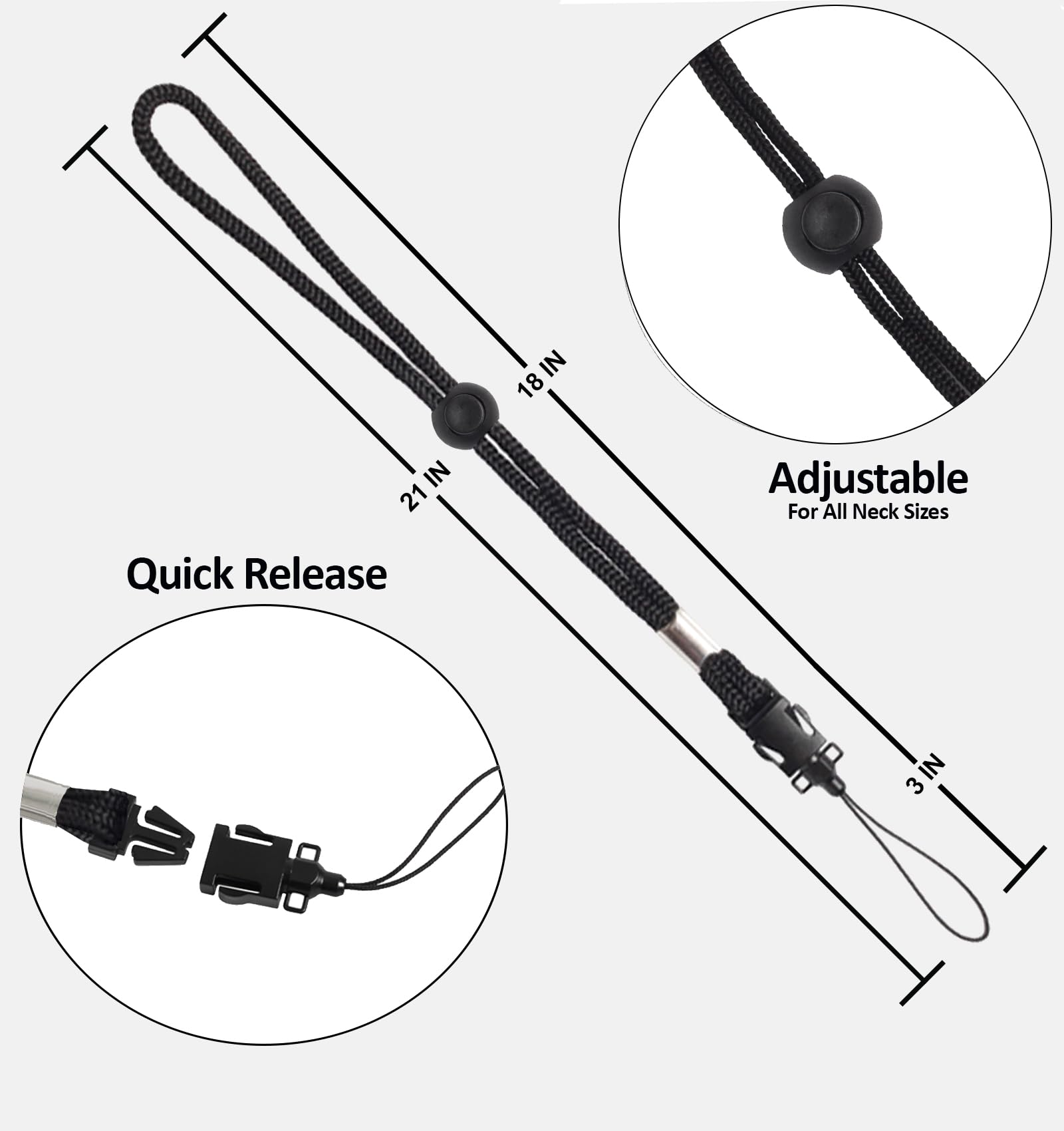 Adjustable Digital NC Camera & Smartphone Neck Strap (Lanyard Style) with Quick-Release Clip - Compatible with DSLR Cameras, iPhones, Android Phones & More - Perfect for Travel, Events & Hands-Free Photography