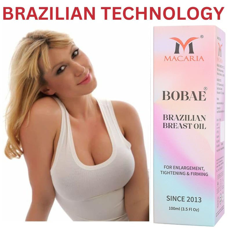 MACARIA Bobae Brazilian Breast Enlargement Cream - Natural Bust Enhancement Oil for Bigger, Firmer & Lifted Breasts | Safe Firming & Lifting Solution for Women | Use Daily for Best Results