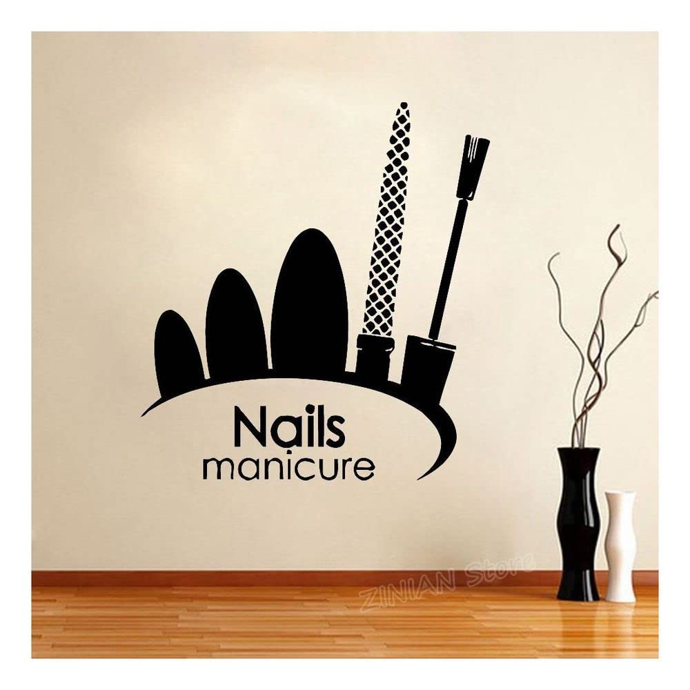 Nail Salon Wall Decal Stickers - Manicure & Pedicure Beauty Salon Decor, Window & Wall Art Stickers for Nail Polish & Nail Art Designs | Perfect for Salon Interior Decoration & Home Spa Decor