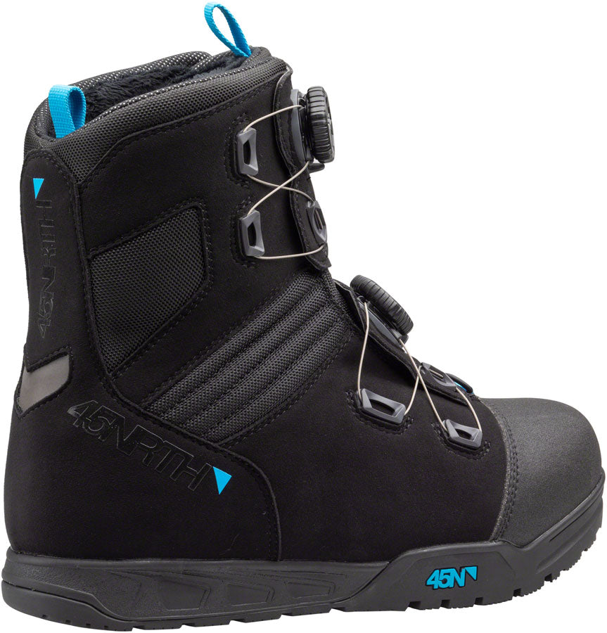 45NRTH Wolfgar Winter Cycling Boots - Waterproof, Insulated for Cold Weather - Black/Blue, Size 37 - Perfect for Commuting & Mountain Biking in Snow
