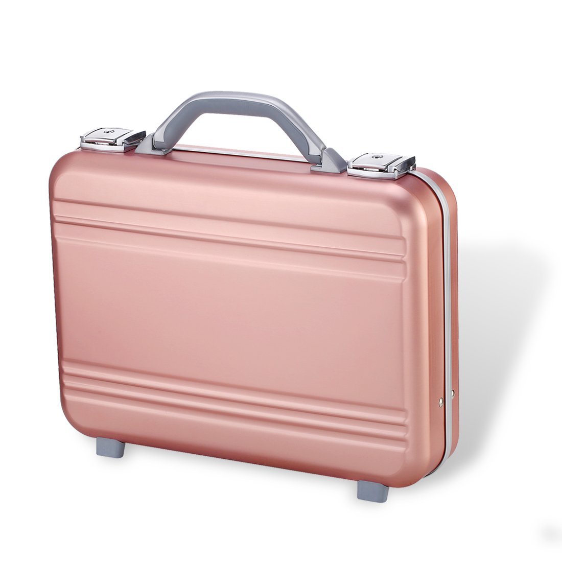 Premium Aluminum Attache Case for Men & Women - Business Laptop Briefcase with Foam Padding for Tools & Writing Organizer (14.6x10.6x3.7 Inch, Gold/Silver) - Ideal for Office, Travel & Professional Meetings