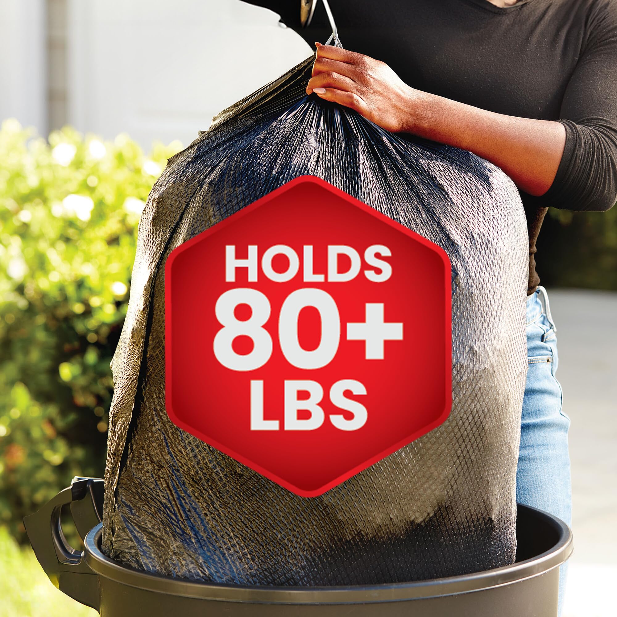 Glad Large Drawstring Trash Bags - ForceFlex 30 Gallon Heavy Duty Garbage Bags, 50 Count (Black) - Perfect for Kitchen, Office, and Outdoor Waste Disposal