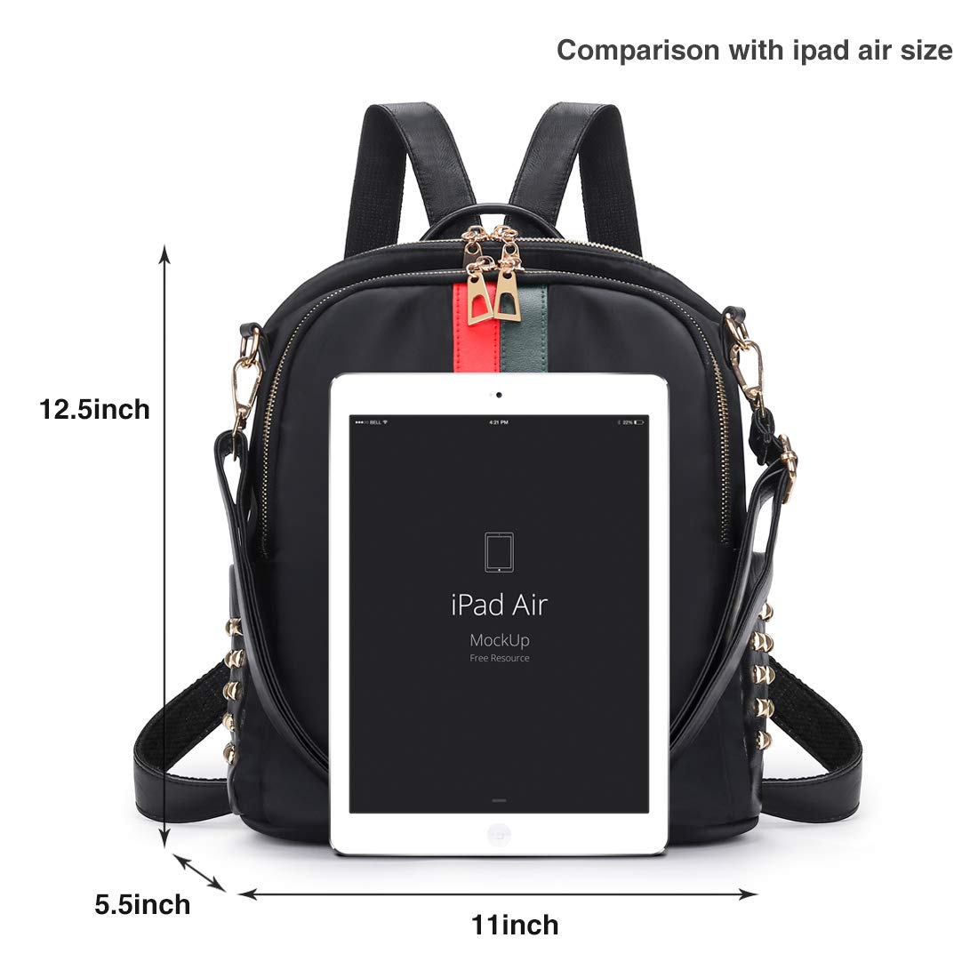 Stylish Nylon Mini Backpack Purse for Women - Cute Crossbody Daypack with Zipper Closure, Fashionable Shoulder Bag & Tote - Perfect for Travel, School, Work & Everyday Use