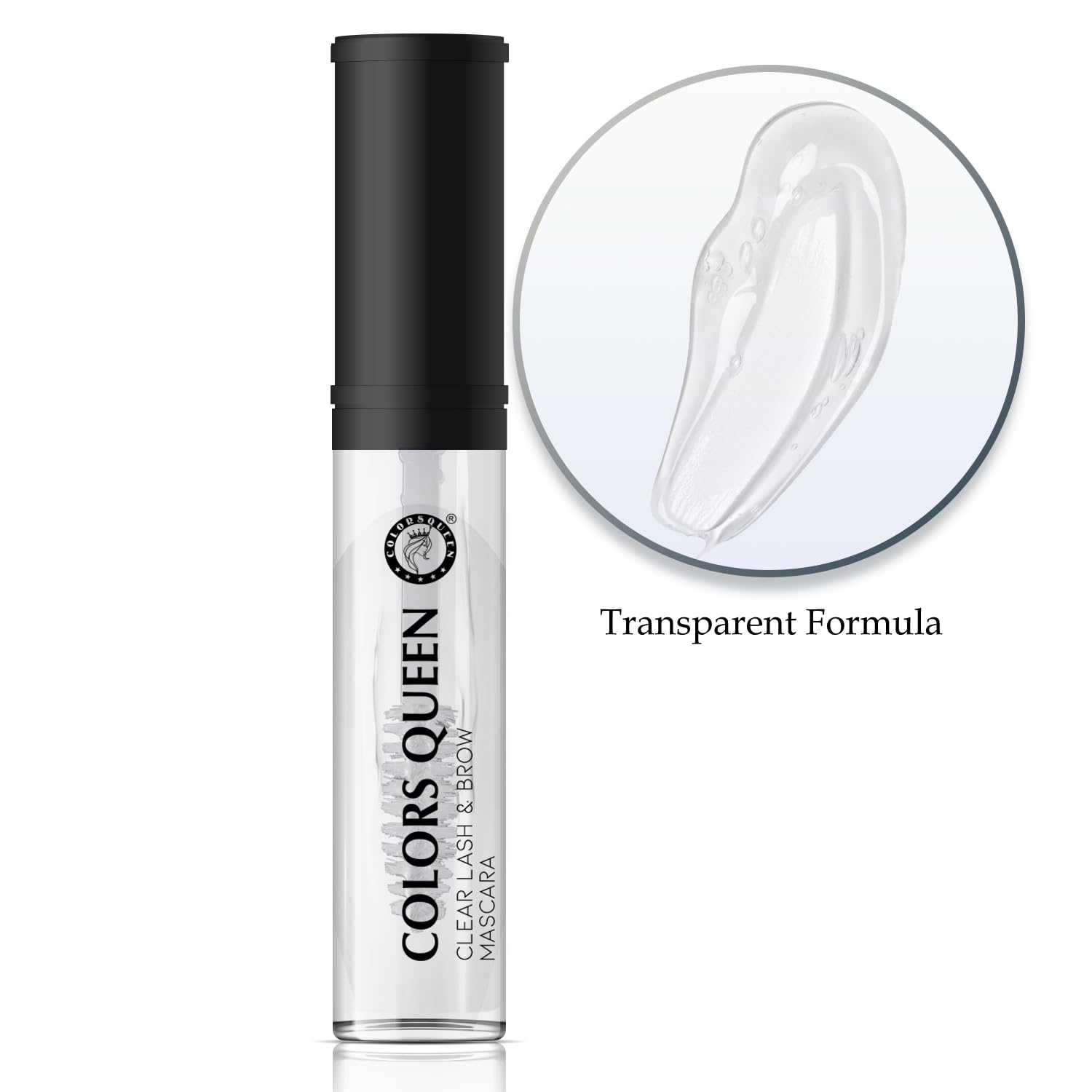 Colors Queen Clear Lash & Brow Mascara 7ml - Waterproof Transparent Mascara for Long Lasting Definition | Natural Eyebrow Gel & Lash Enhancer with Vitamin E | Perfect for Everyday Wear, Special Occasions & No-Makeup Looks