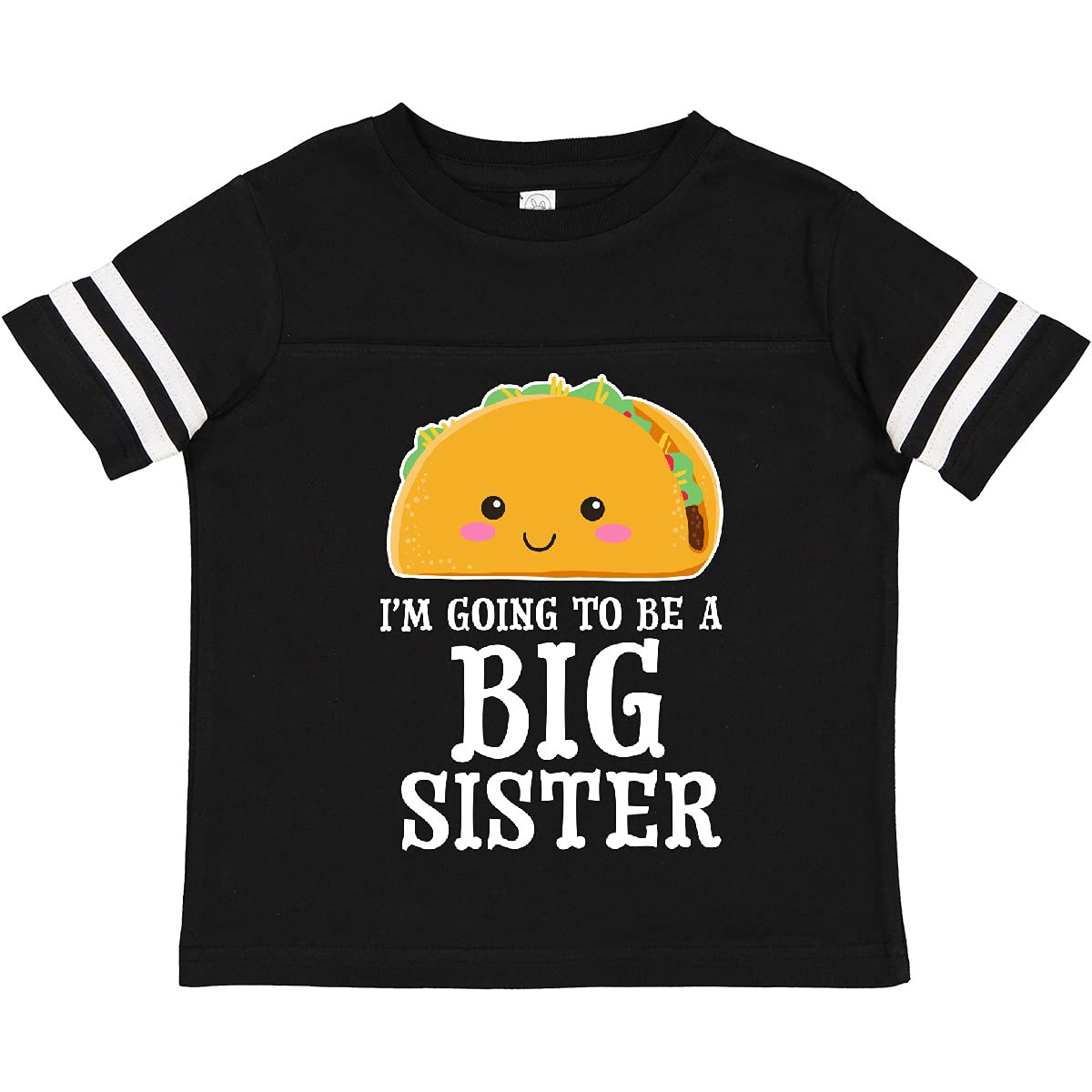 Inktastic Big Sister with Taco Illustration Toddler T-Shirt - Cute Sibling Matching Outfit for Family Photos & Casual Wear