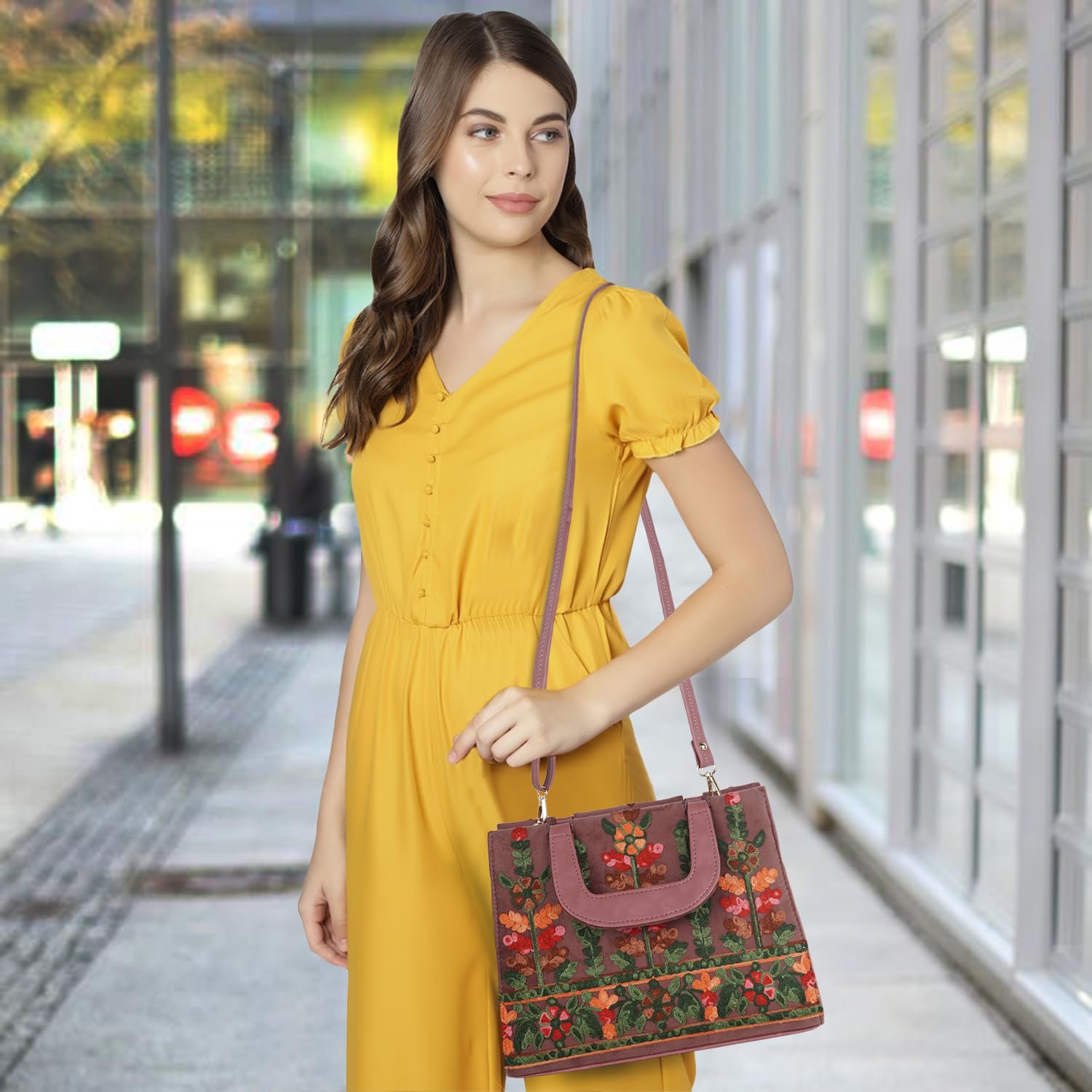 EVEDA Women's Shoulder Crossbody Hobo Handbag - Stylish Velvet Design with Gorgeous Embroidery for Casual & Evening Outfits | Perfect for Work, Shopping & Date Nights