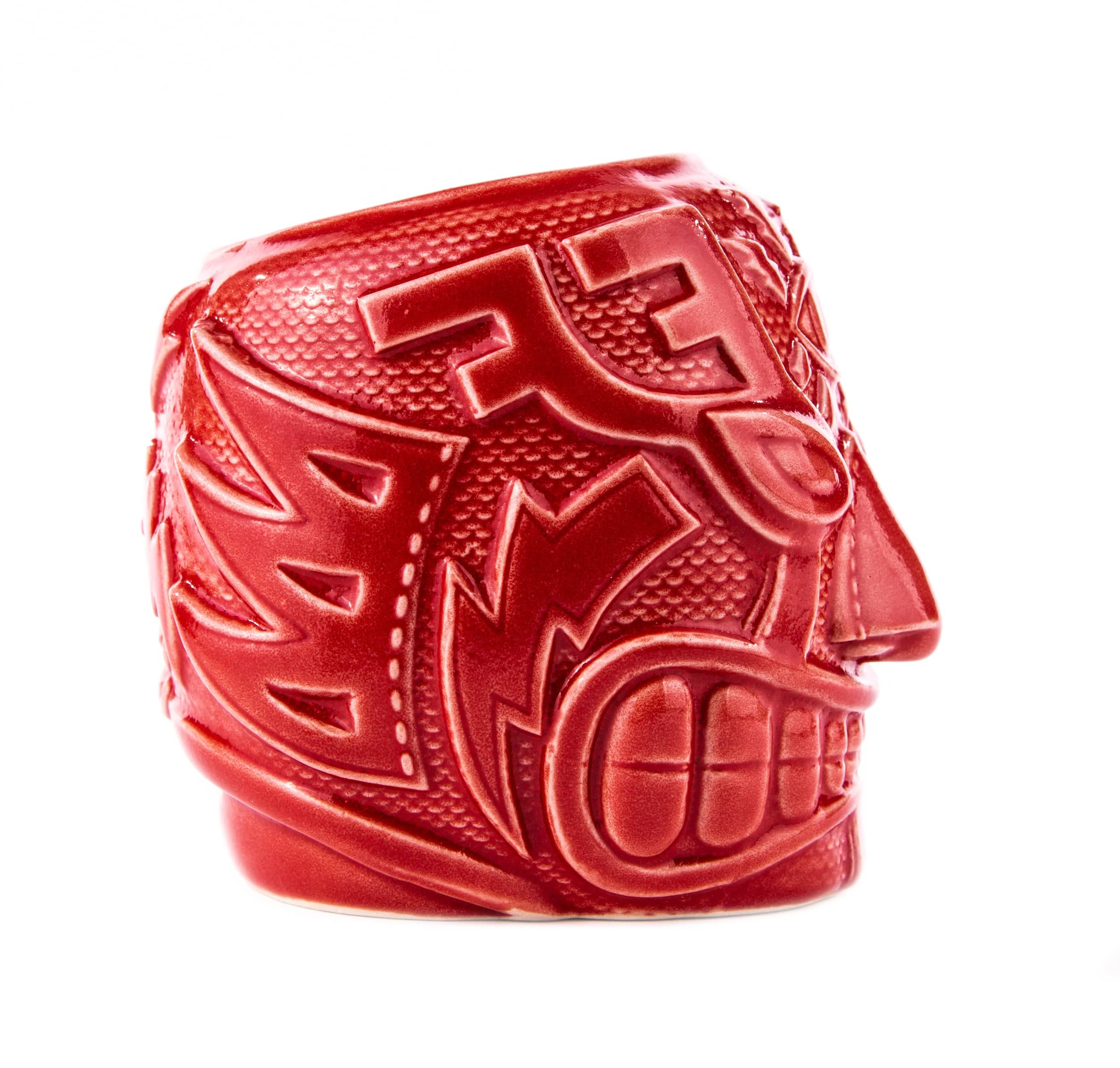 El Ojo Fantastico Tiki Mug - Furia Roja Variant | Handcrafted Ceramic Tiki Cup for Tropical Cocktails | Perfect for Luau Parties, Home Bar Decor & Tiki Drink Enthusiasts