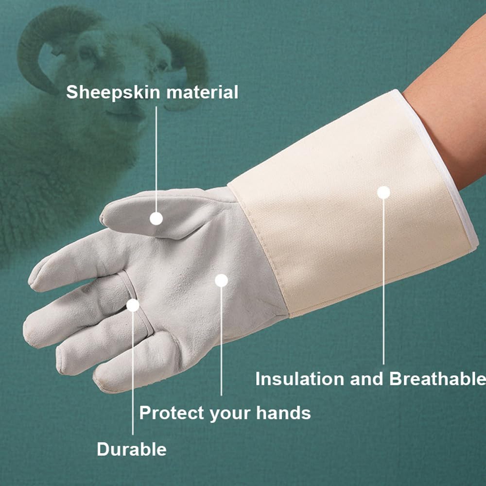 Premium Welding Gloves for MIG/Stick/TIG - Heat Resistant Gauntlet Gloves with Long Sleeve Cuff for Welders, Metal Cutting & Torch Work - Ideal for Grilling, Oven Use, Green Egg & Stove Safety