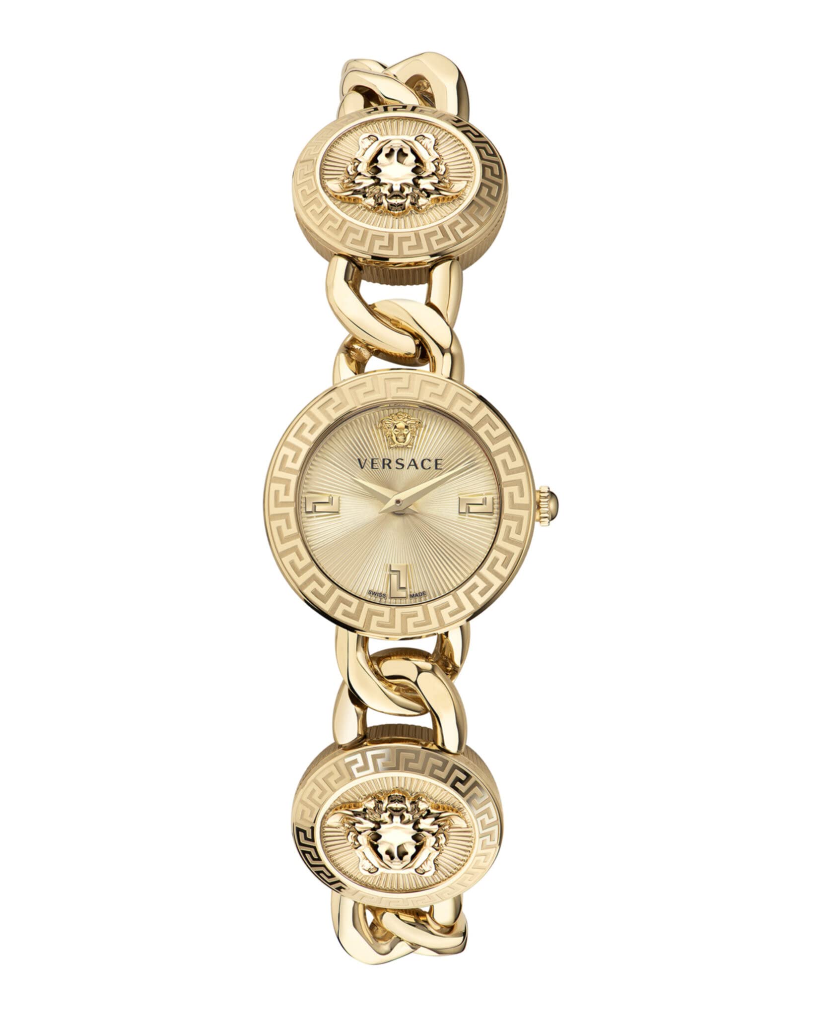 Versace Stud Icon Collection Luxury Women's Watch - Gold Bracelet, Case & Dial | Elegant Timepiece for Formal Events, Parties & Special Occasions
