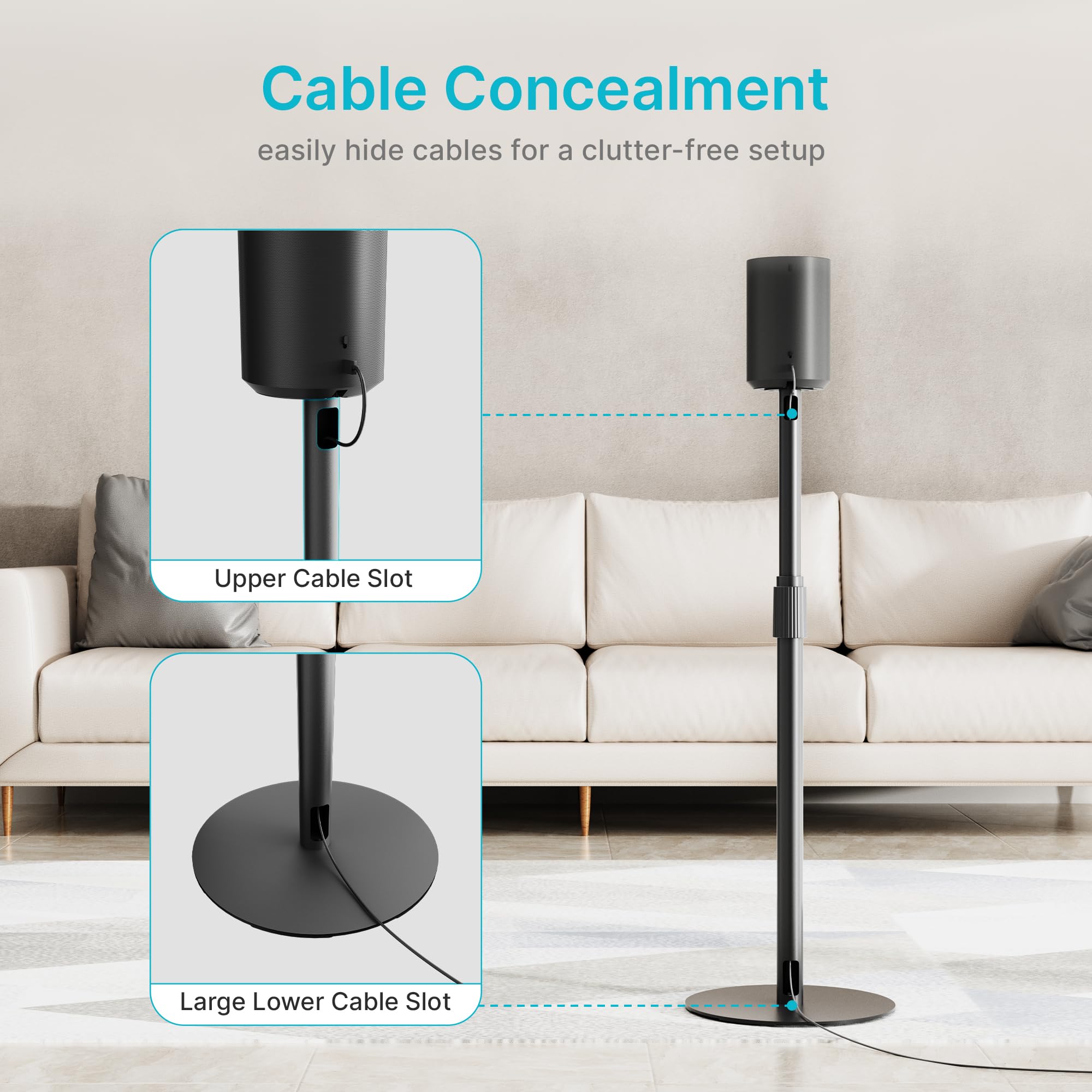 Adjustable Height Speaker Stands for SONOS Era 300 & Era 100 - 42.6