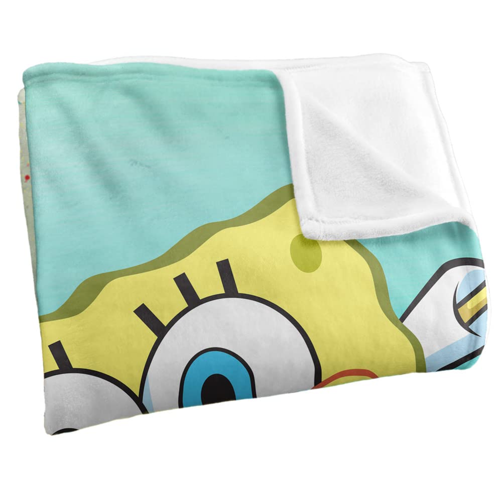 Spongebob SquarePants Throw Blanket 50x60 Inches - Ultra Soft Silky Touch Fleece Blanket with Spongebob Character Print - Perfect for Bed, Sofa, Movie Nights & Gifts