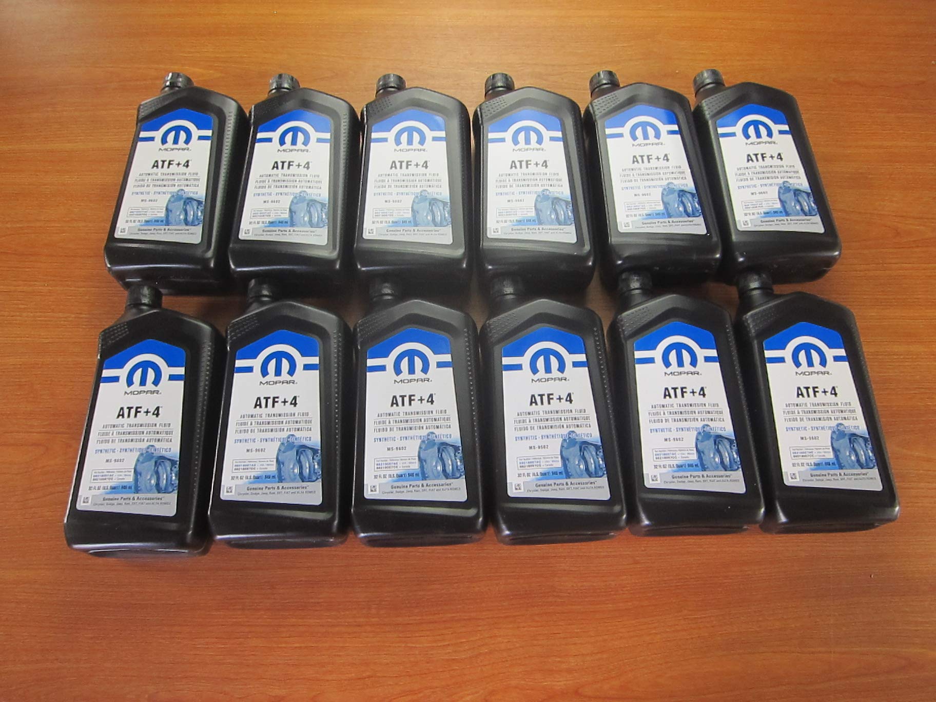 Mopar 12 Quarts Automatic Transmission Fluid + 4 New OEM Filters - Compatible with Dodge, Jeep, Chrysler Vehicles - Perfect for Transmission Flush & Maintenance