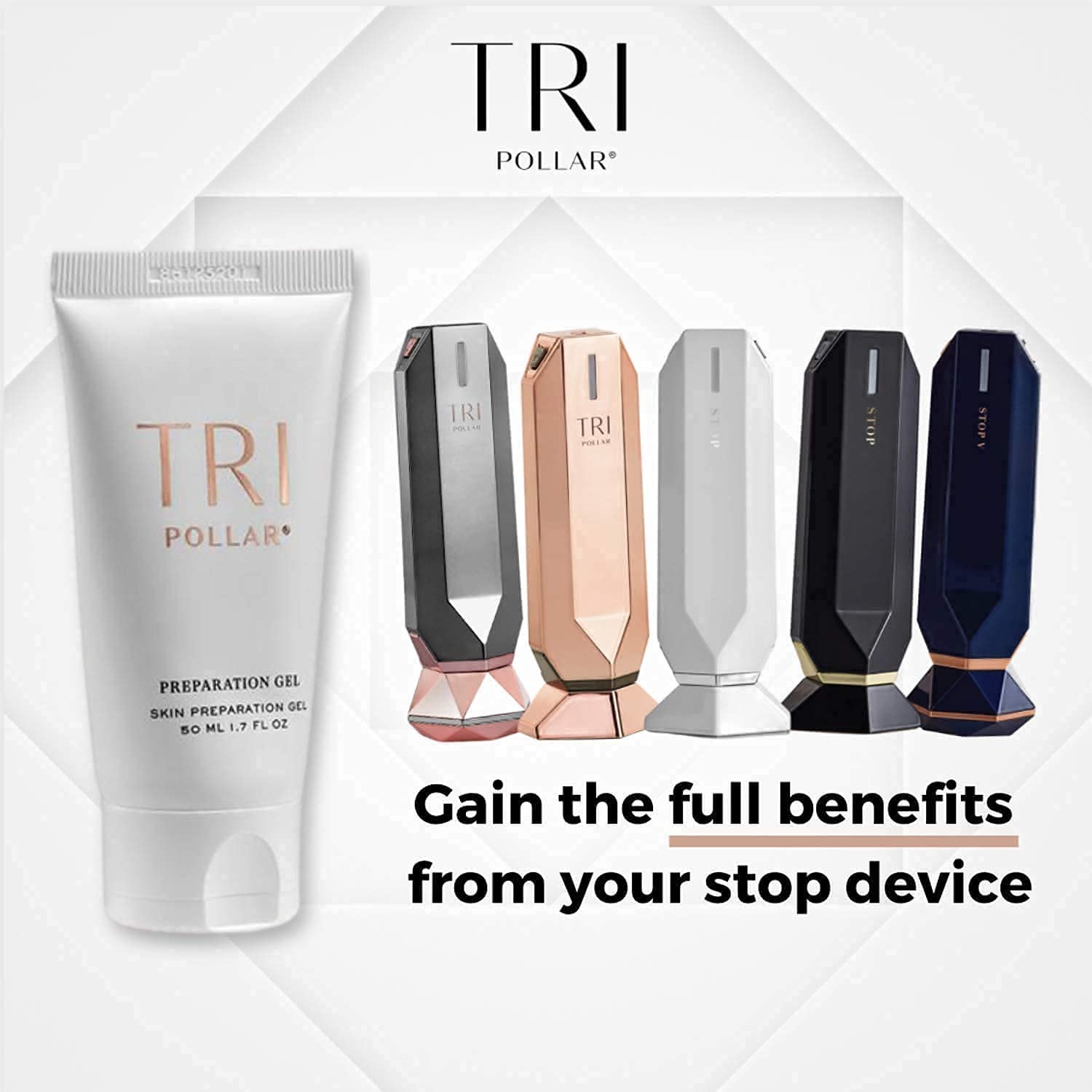 TriPollar Stop RF Facial Tightening Gel 50ml (3-Pack) - Professional Anti-Aging Preparation Gel for Home Use - Compatible with TriPollar Stop Devices - FDA Cleared - Perfect for Skin Tightening & Wrinkle Reduction Treatments