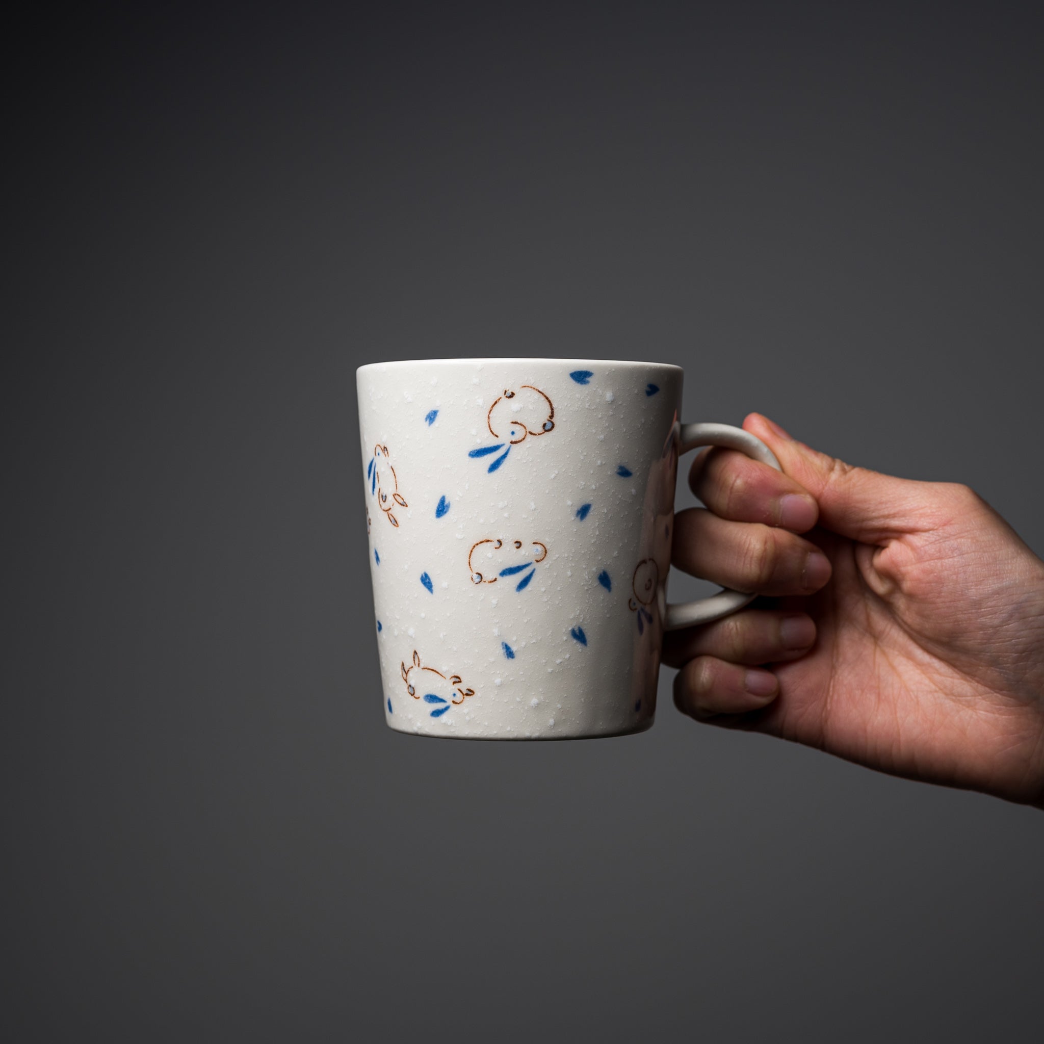 Snowing Rabbit Mug Cup - Cute Ceramic Coffee Cup with Rabbit Design, 2 Colors (White & Pink) - Perfect for Hot Drinks, Gifts, and Winter Cozy Moments