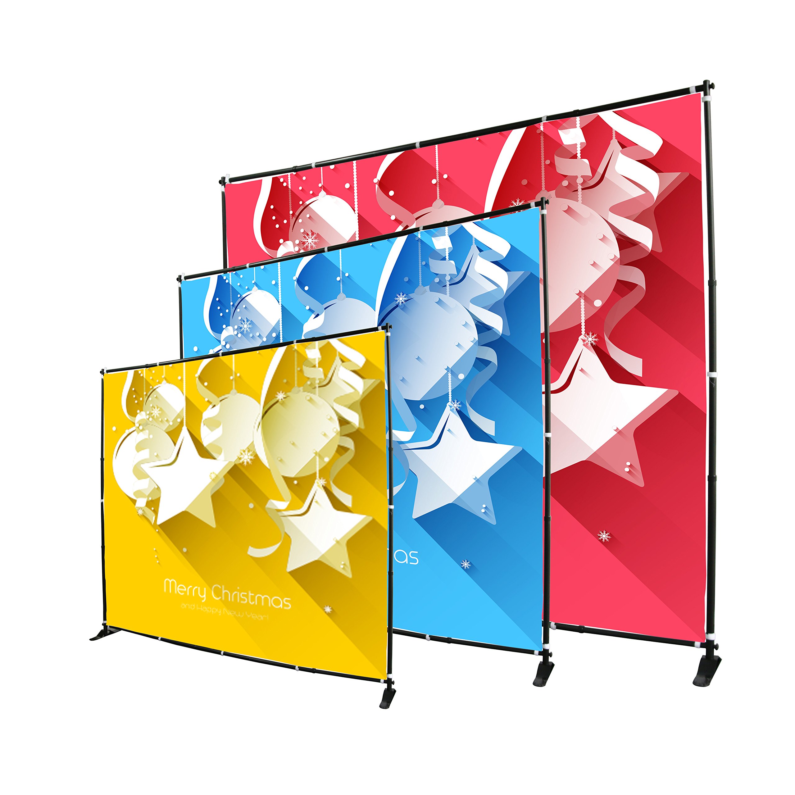 Adjustable Telescopic Banner Stand with Step and Repeat Backdrop - 8x8ft Custom Printed Trade Show Display for Events, Exhibitions & Photo Backgrounds | Portable Expanding Wall Exhibitor for Marketing & Branding
