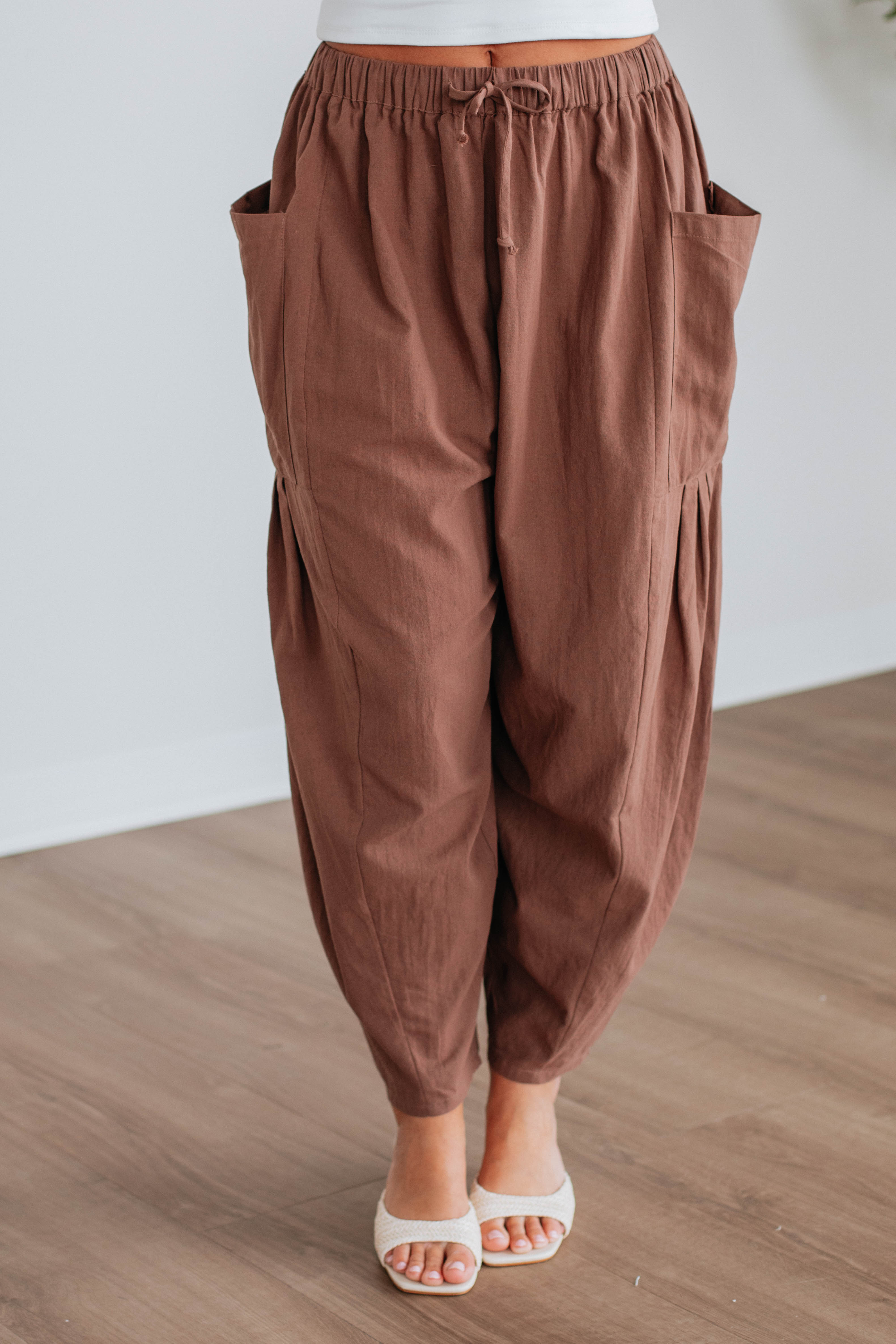 Adeera Women's High Waisted Mocha Pants - Comfortable Stretchy Trousers for Work, Travel & Casual Wear