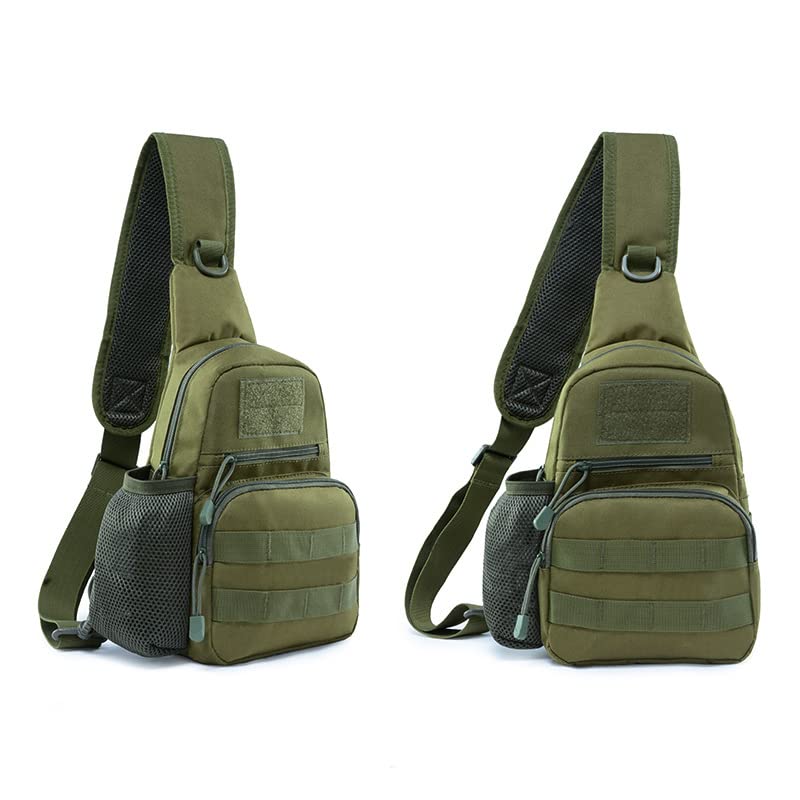 Tactical Shoulder Bag for Men - Outdoor Chest Sling Bag with Multicam Camouflage - Perfect for Camping, Hiking, Hunting & Military Use - Durable Crossbody Bag (Green) - Ideal for Adventure Travel & Everyday Carry