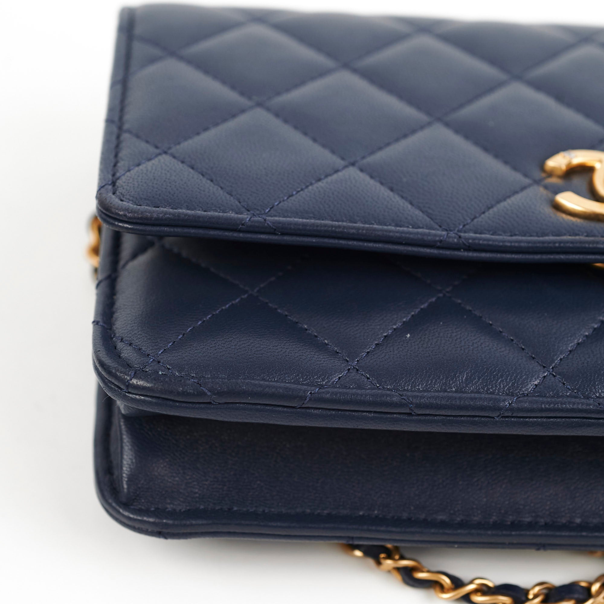 Chanel Seasonal Wallet On Chain Lambskin Navy Microchipped - Luxury Crossbody Bag for Women, Perfect for Parties, Date Nights & Special Occasions
