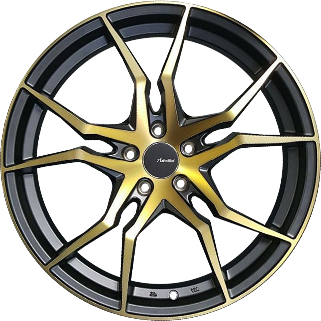 Advanti Hydra Matte Black with Machined Bronze Face 19x8.5 +35 5x112mm 66.6mm Hub Wheels - Perfect for Audi, VW, Mercedes & European Cars - Upgrade Your Ride for Street & Track Performance