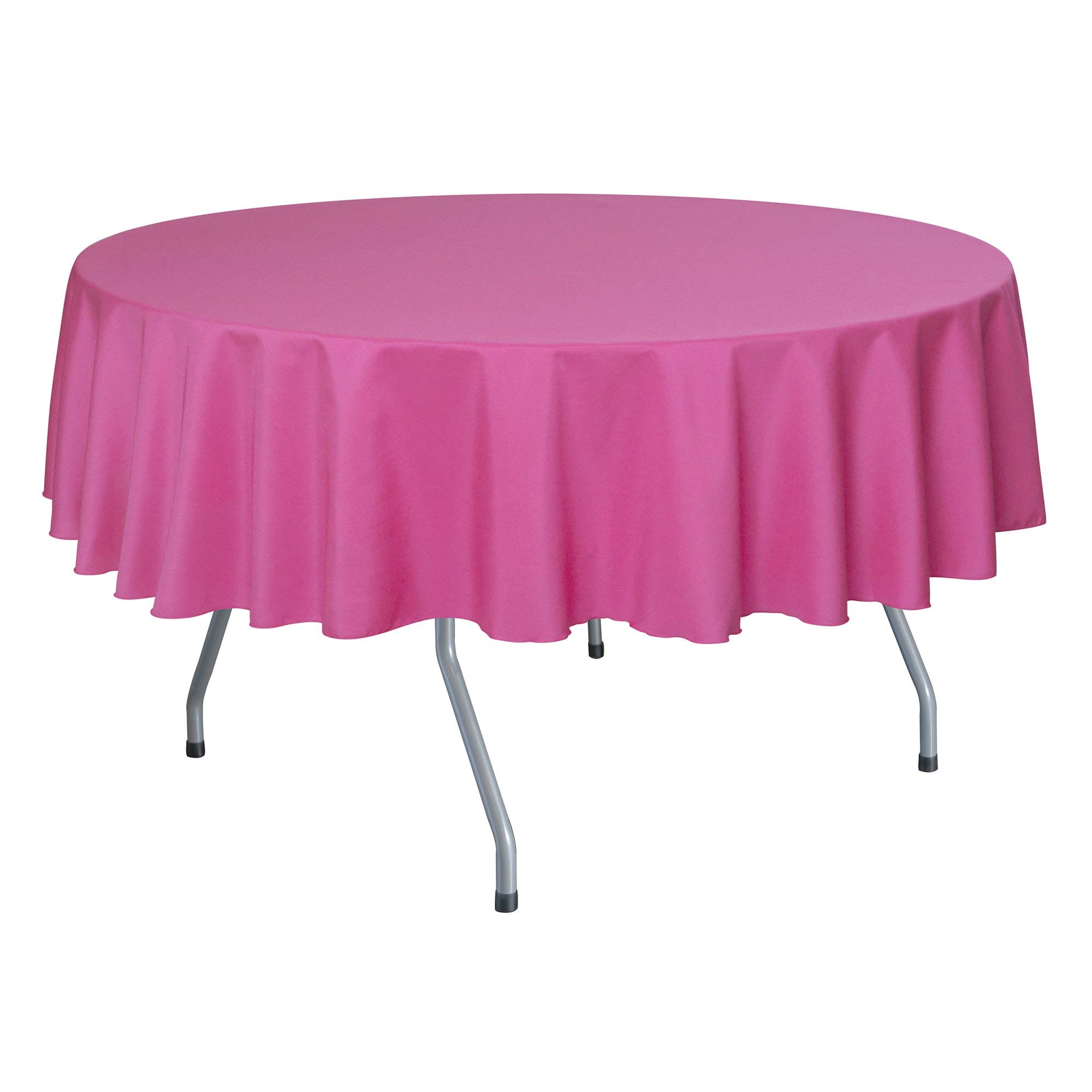 Premium 2-Pack 60-Inch Round Polyester Tablecloth - Wrinkle & Stain Resistant Linen-Like Fabric for Dining Tables (Fits Up to 60