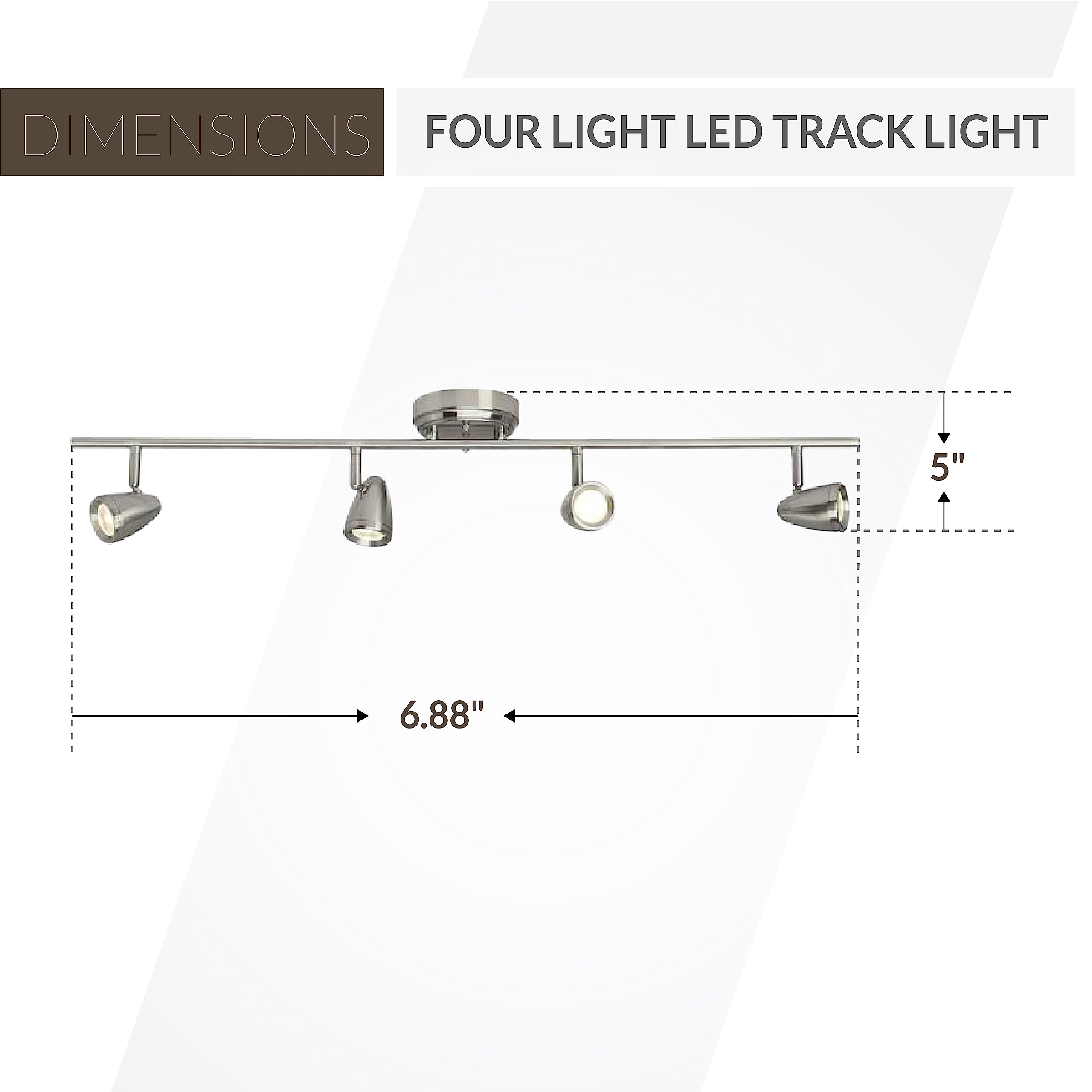 Sea Gull Generation Lighting 4-Light Talida LED Ceiling Track Lights Brushed Nickel 2637204S-962 | Modern Adjustable Ceiling Light Fixture for Living Room, Dining Room, Kitchen & Bedroom Lighting | Energy Efficient LED Bulbs | Perfect for Home, Office & Restaurant Lighting