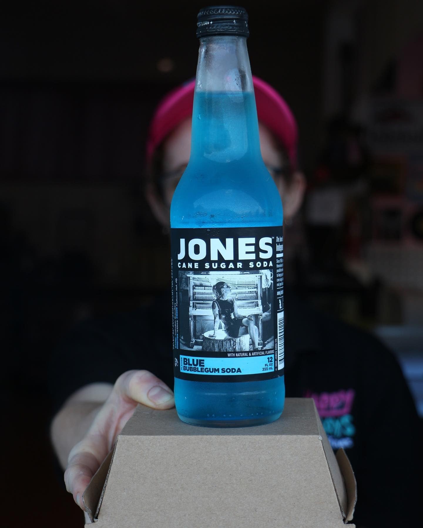 Jones Soda Co. Blue Bubblegum Flavor Soda - 12-Pack of 12 Oz Glass Bottles | Original Craft Soda Made with 100% Pure Cane Sugar | Refreshing Soft Drink for Parties, BBQs & Nostalgic Treats