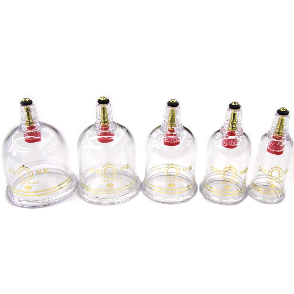 Korean Daegun Plastic Air Vacuum Suction Massage Cup Set - 15 Pieces with Hand Pump for Body Pain Relief, Cellulite Treatment & Muscle Relaxation - Perfect for Home Spa, Physical Therapy & Self-Care Routine