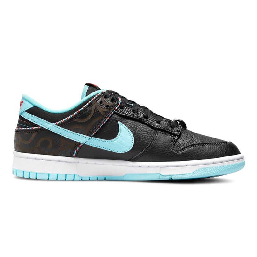 Nike Dunk Low Retro Men's Shoes - Black, Teal Blue, Vast Grey & White Colorway | Basketball Sneakers for Casual Wear & Street Style Fashion