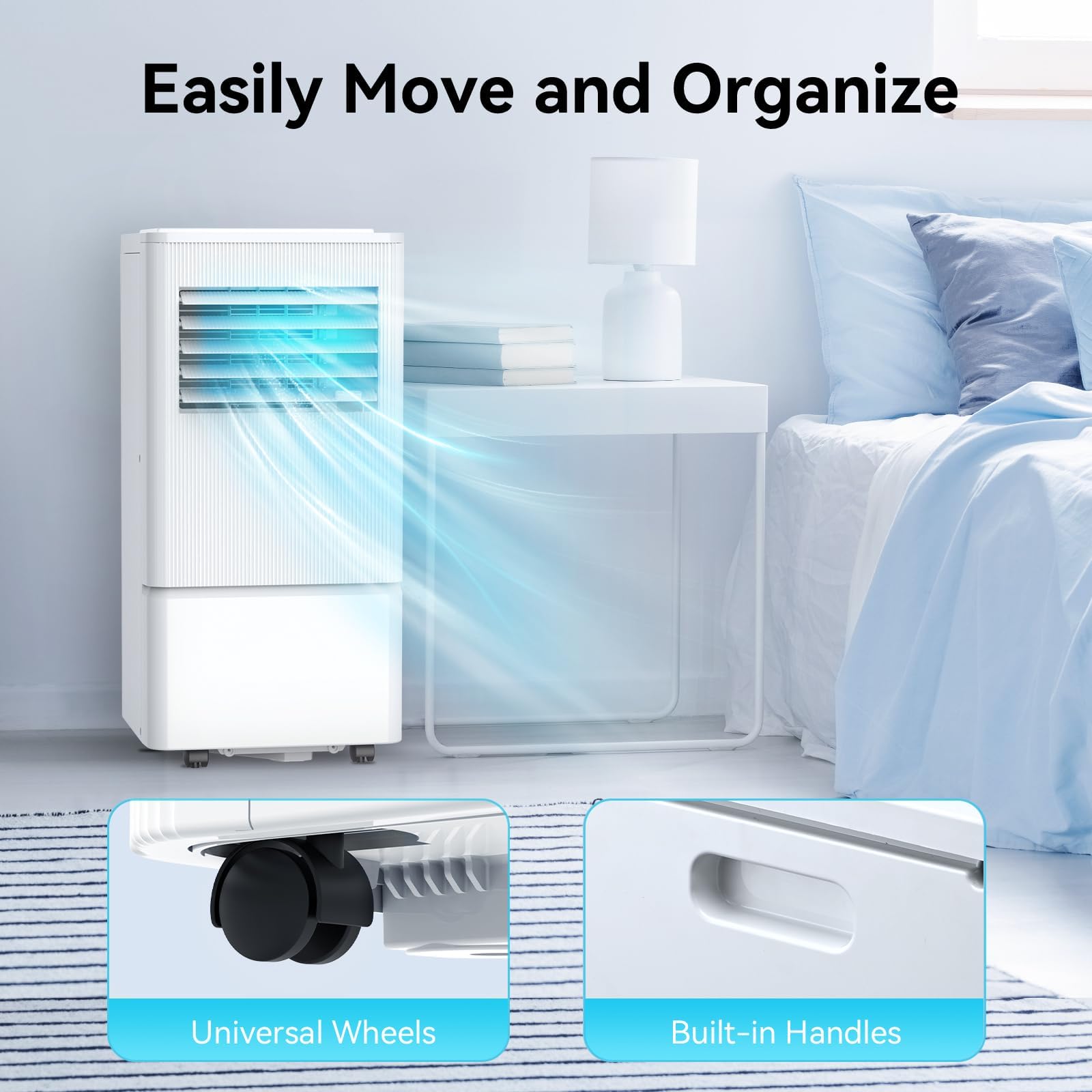 Air Choice 10000 BTU Portable Air Conditioner for Rooms Up to 450 Sq.Ft - 3-in-1 Cooling Unit with Remote, 24H Timer & Window Kit - Perfect for Bedrooms, Offices & Small Spaces
